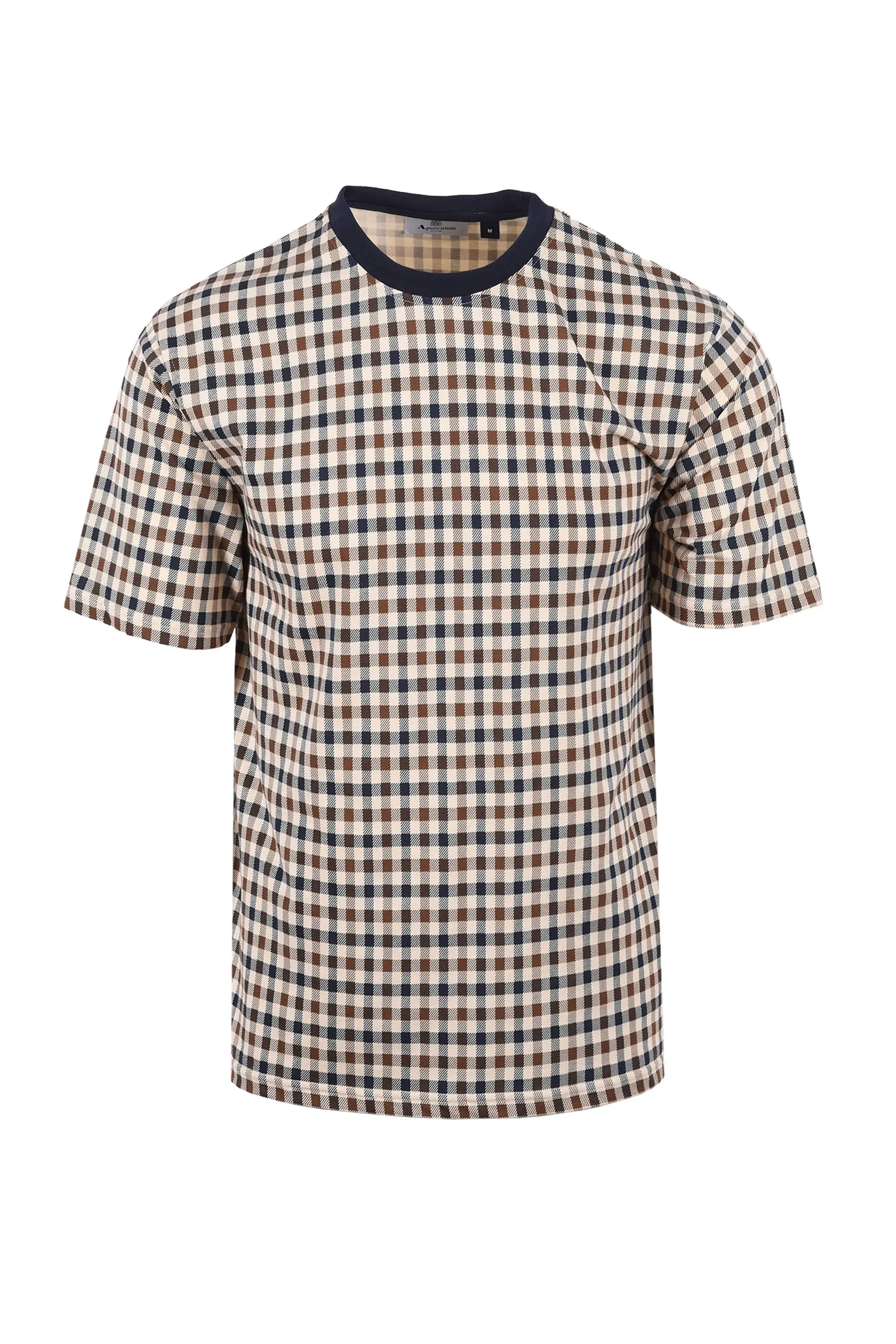 AQUASCUTUM CLUB CHECK T-SHIRT NAVY