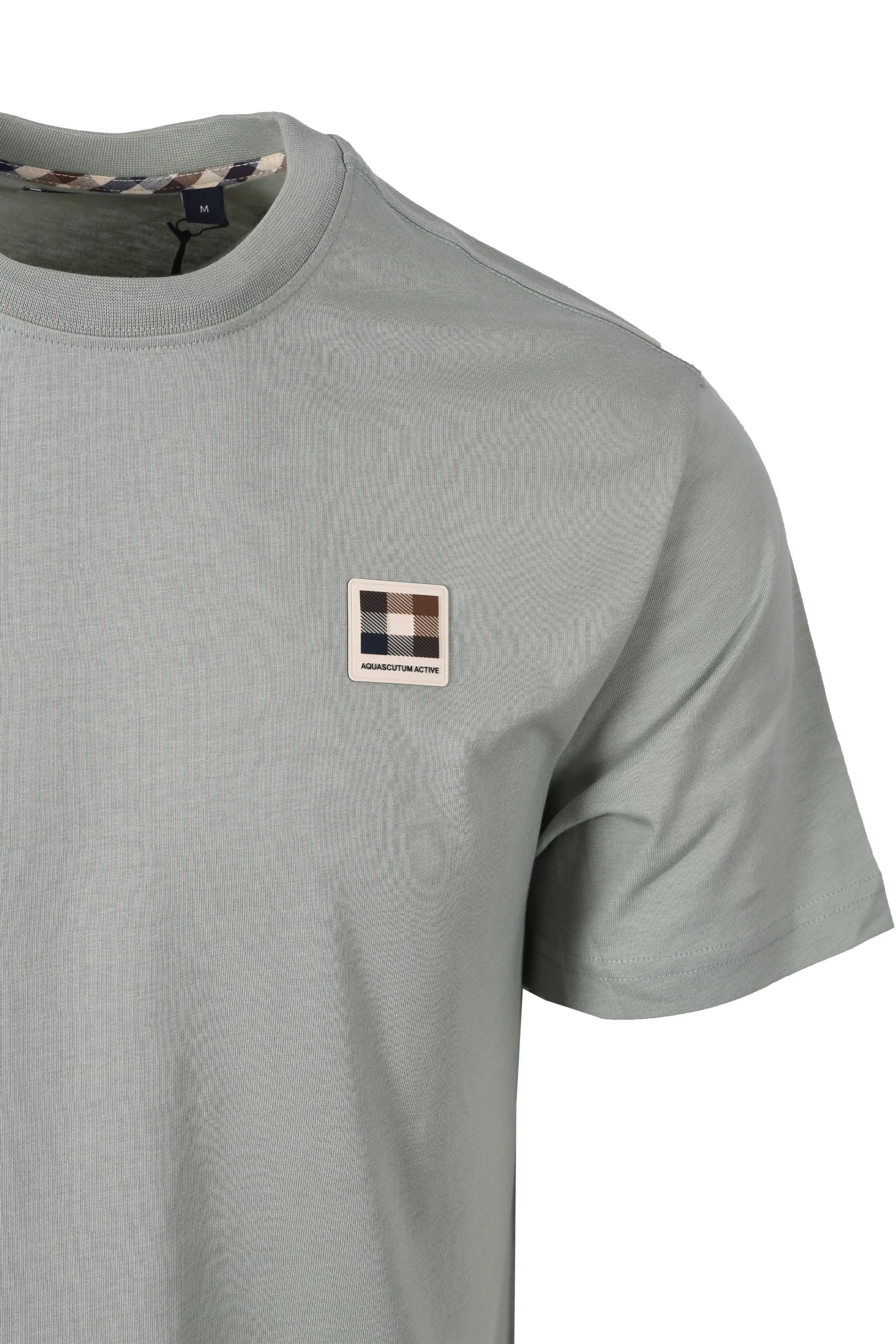 AQUASCUTUM CLUB CHECK BADGE T-SHIRT SALVIA - Image 2