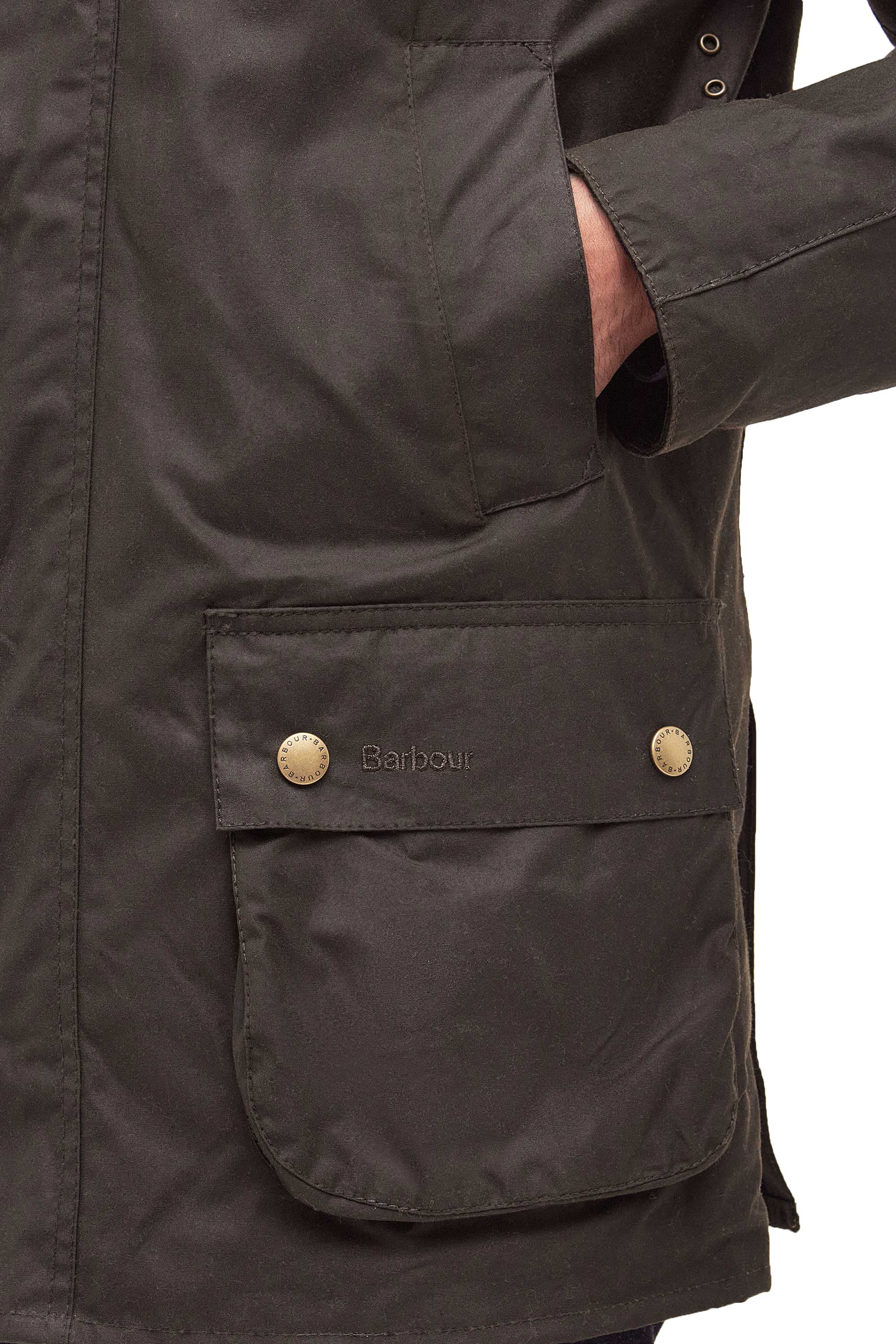 Barbour Ashby Wax Jacket Olive - Image 4