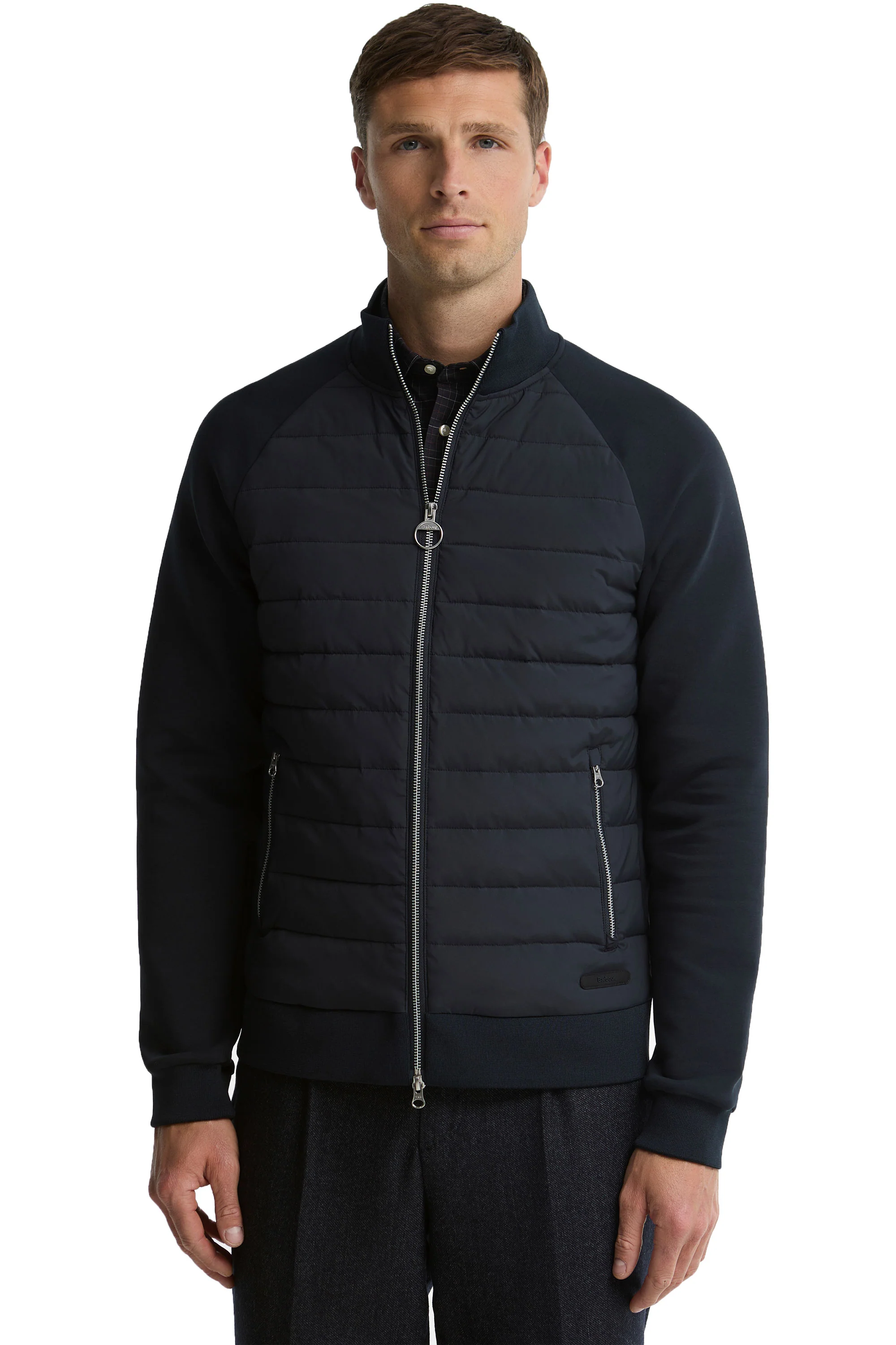 BARBOUR THORNTON QUILTED ZIP THROUGH SWEAT DARK NAVY - Image 2