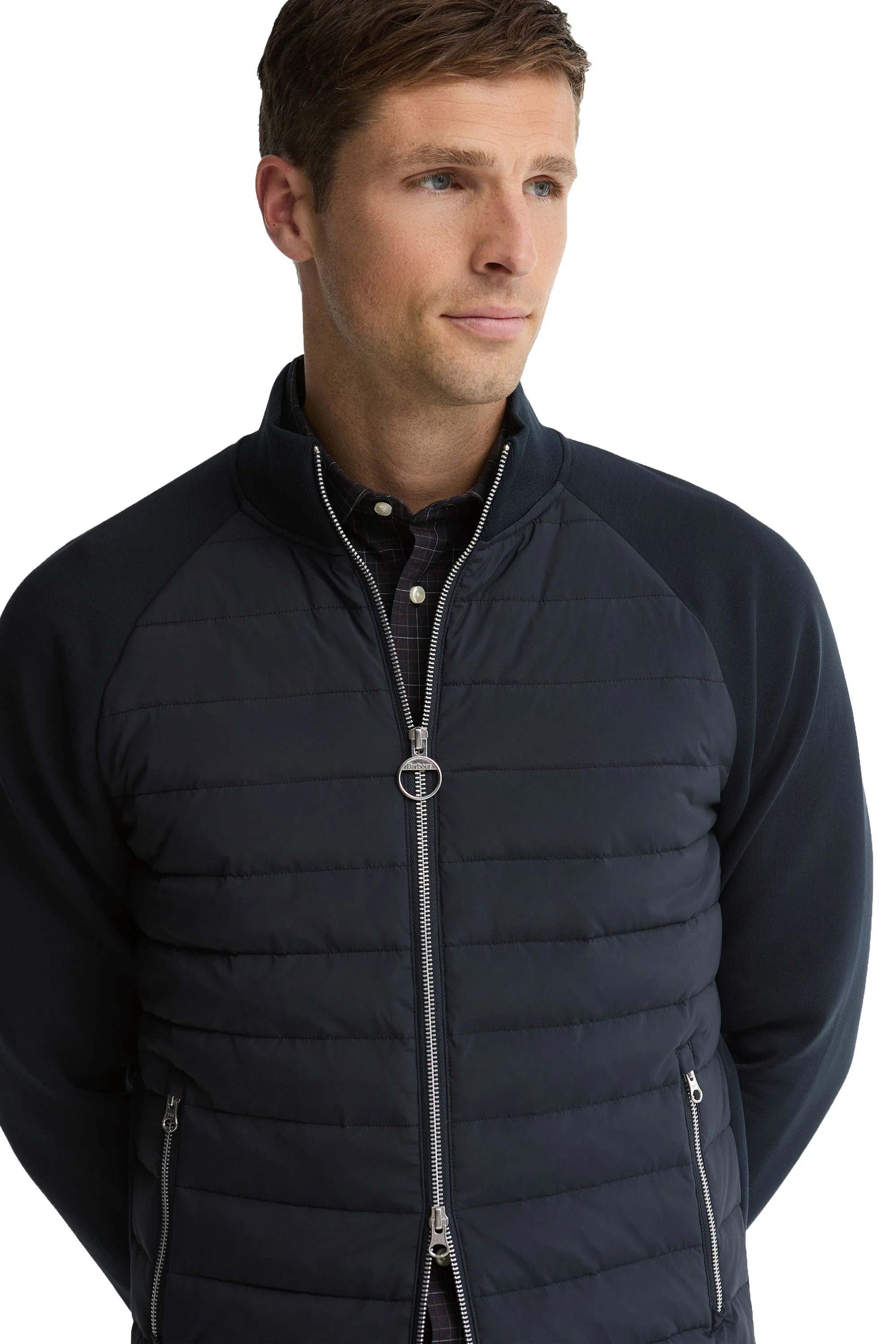 BARBOUR THORNTON QUILTED ZIP THROUGH SWEAT DARK NAVY - Image 4