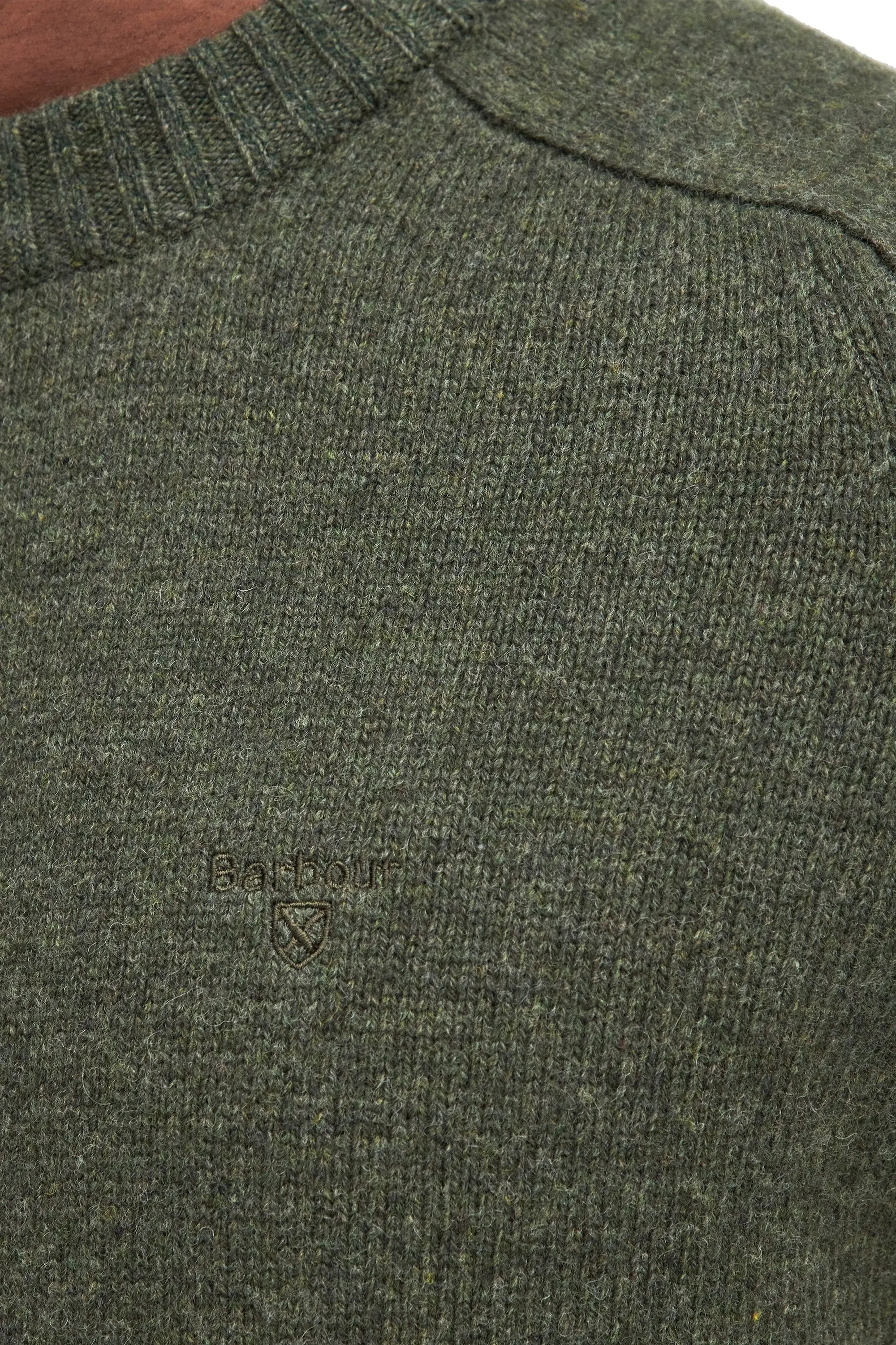 Barbour Grangetown Crew Neck Olive - Image 3