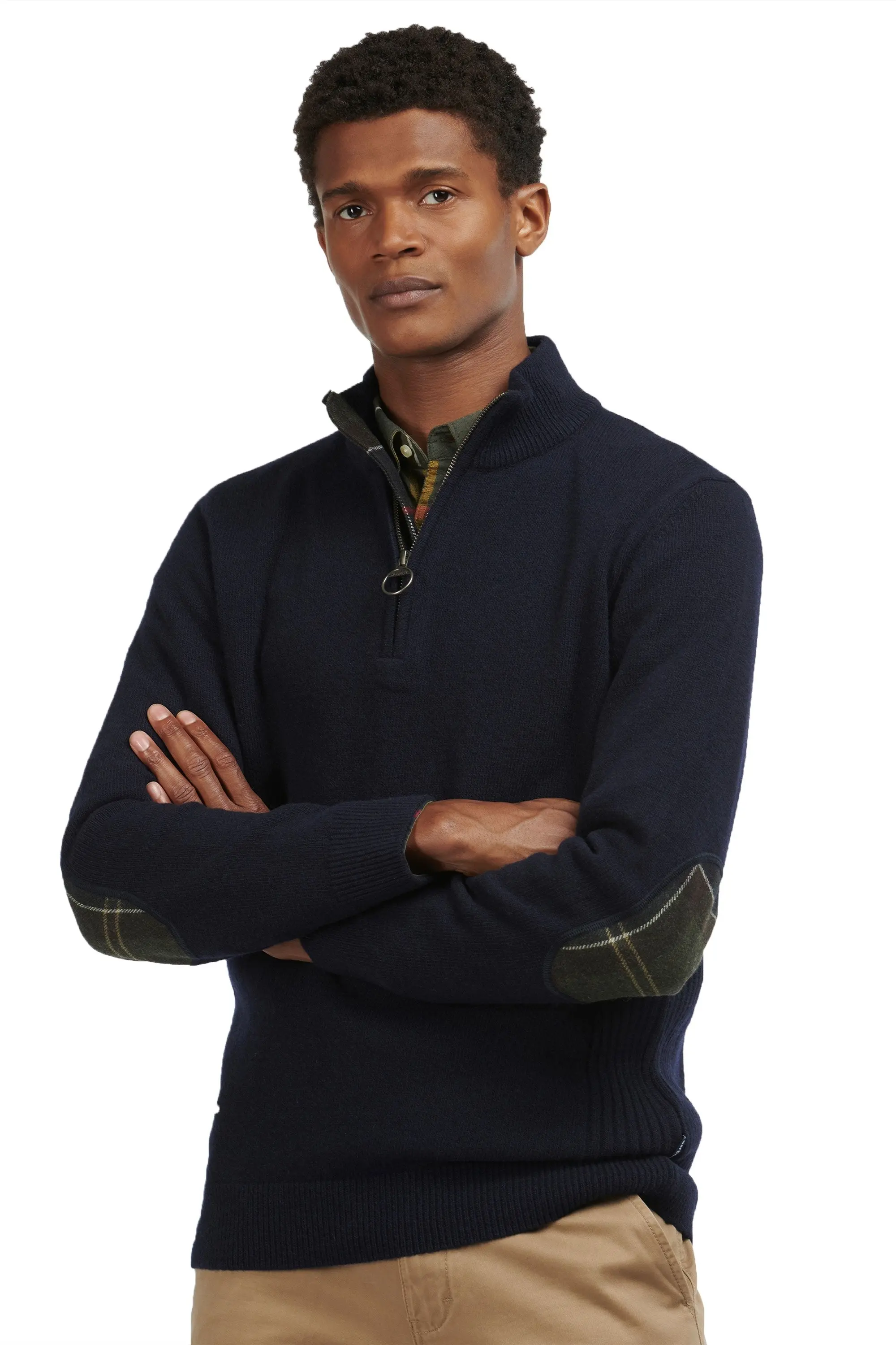 Barbour Holden Half Zip Jumper Knitwear Navy - Image 3