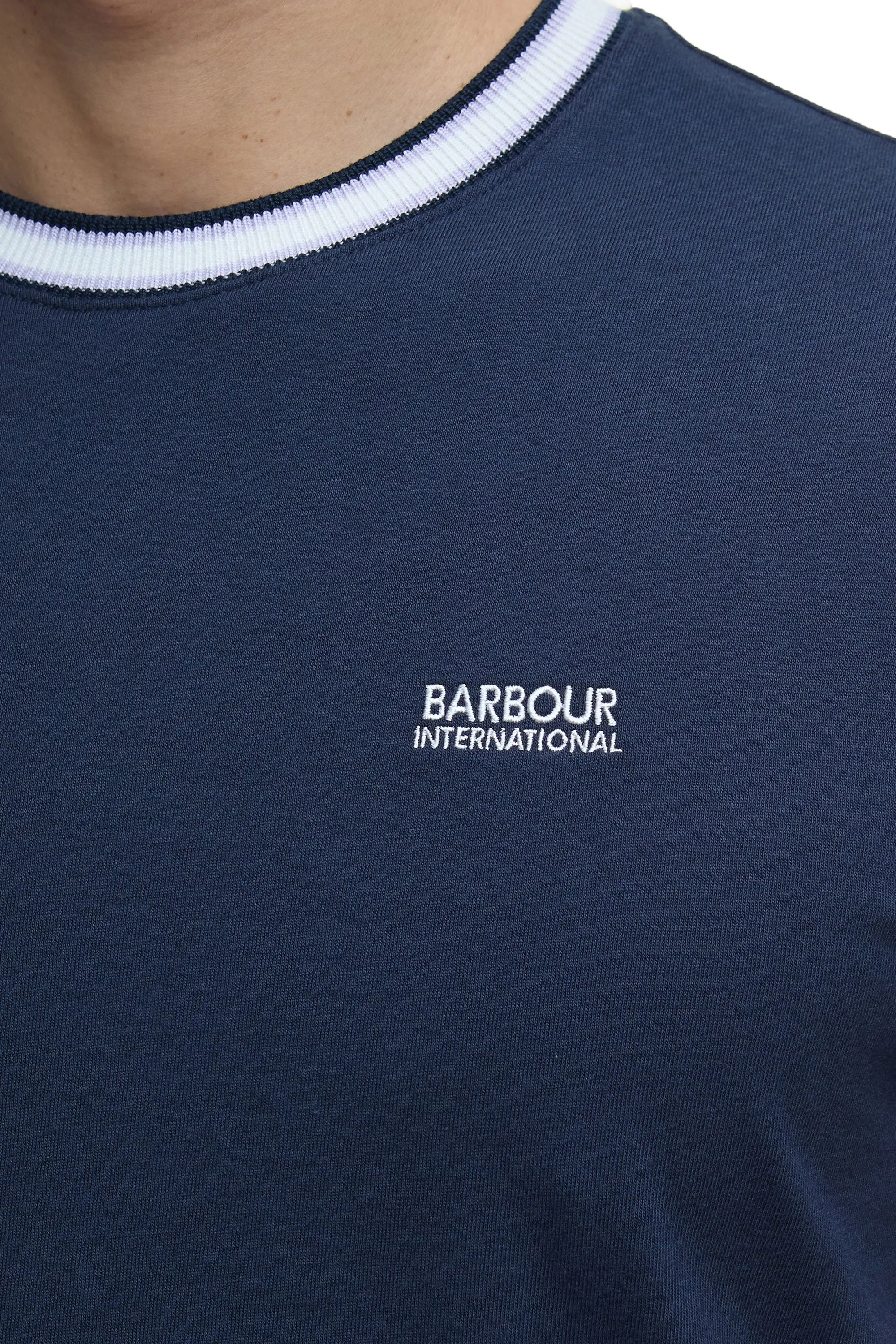 Barbour International Luca Tipped T-shirt Navy - Image 3