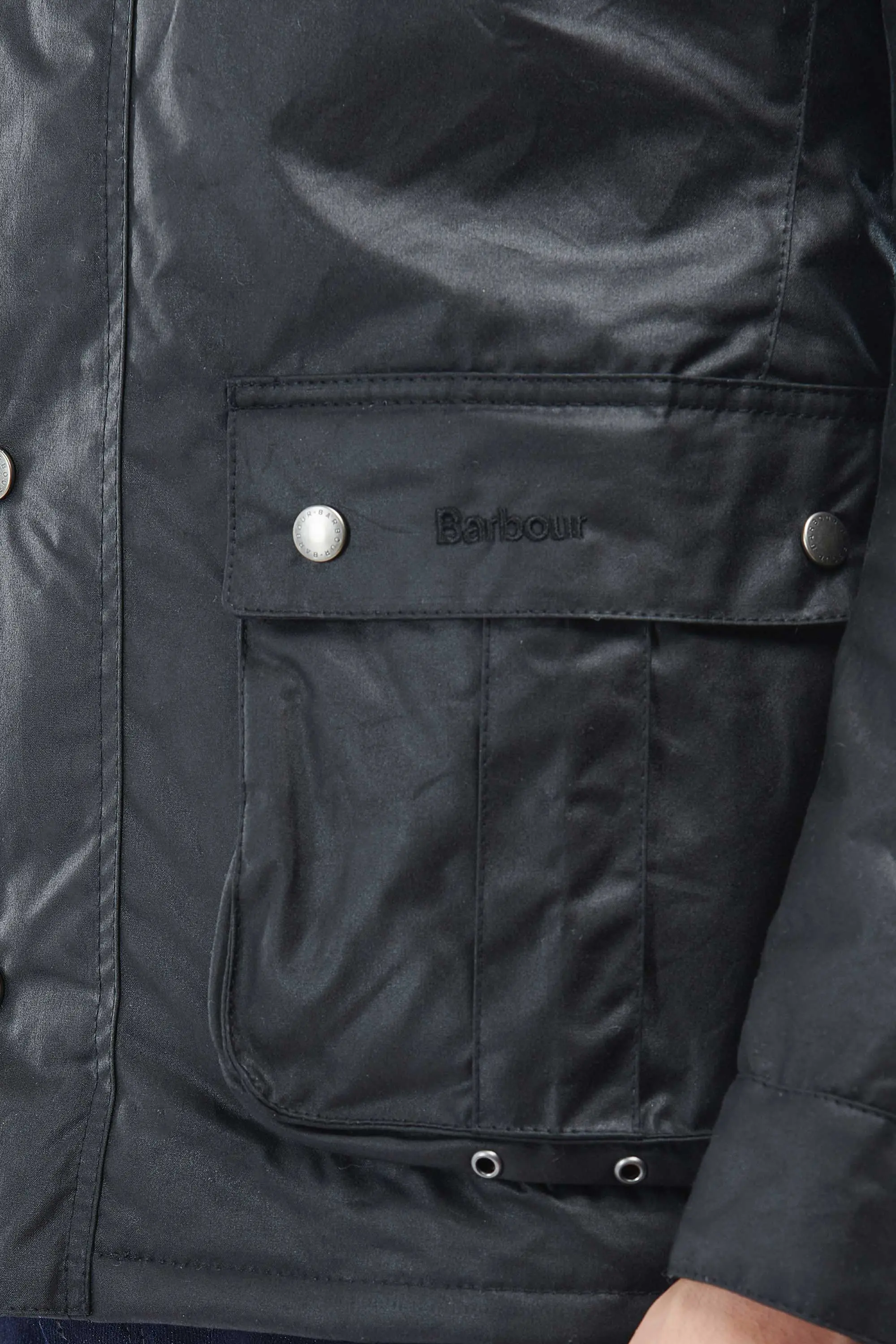 Barbour International Tourer Wax Duke Jacket Navy - Image 4