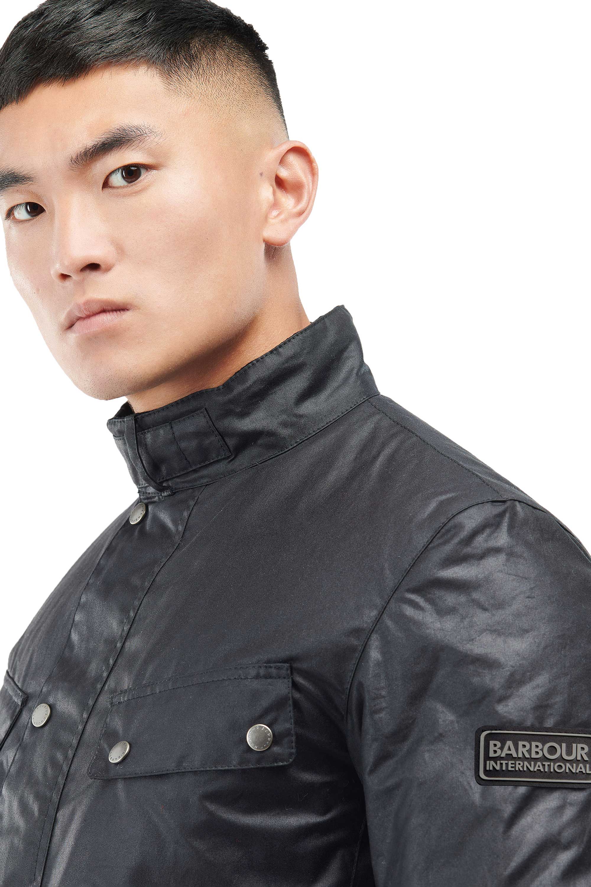 Barbour International Tourer Wax Duke Jacket Navy - Image 5