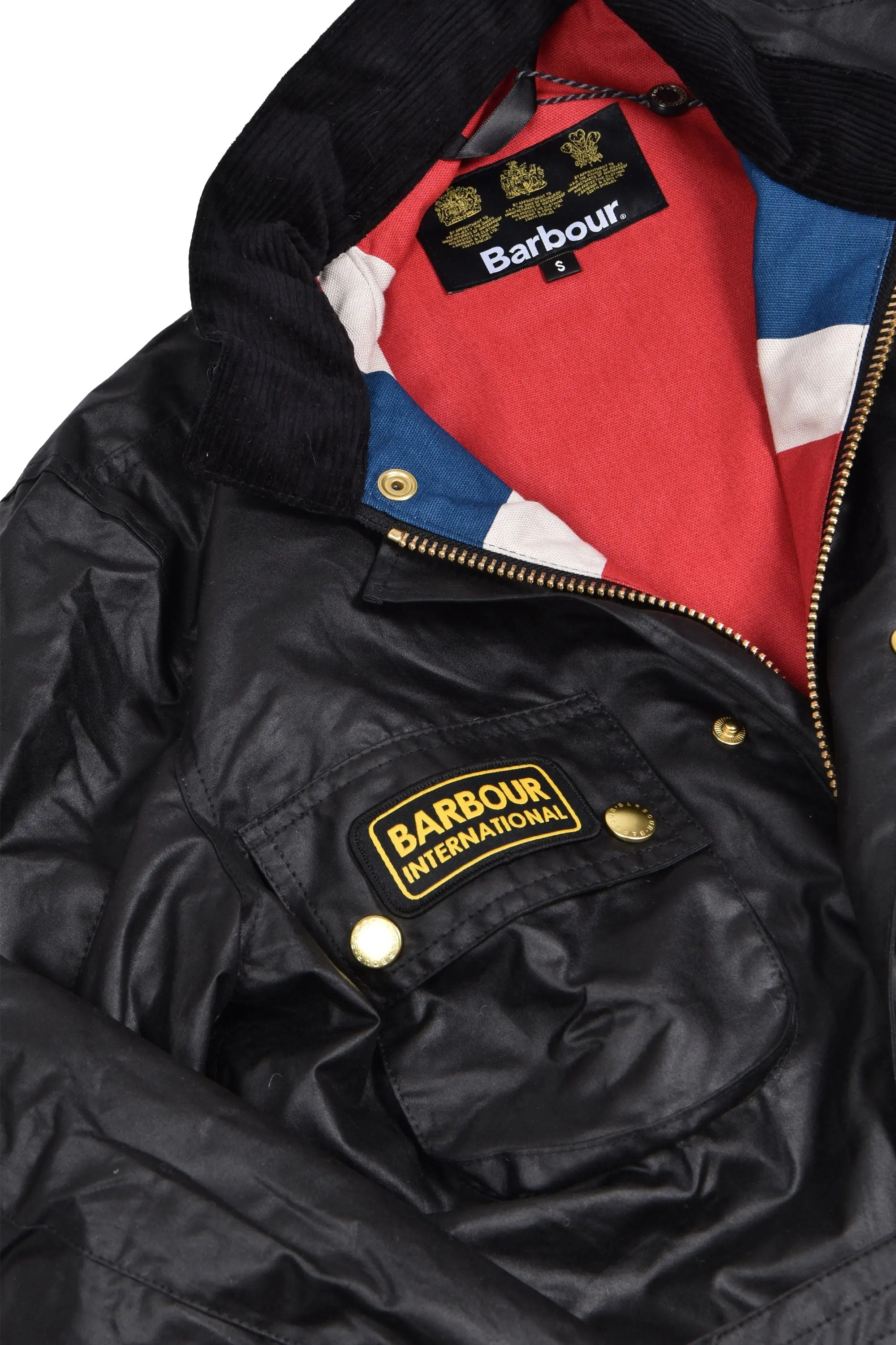 Barbour International Union Jack Jacket Black - Image 4
