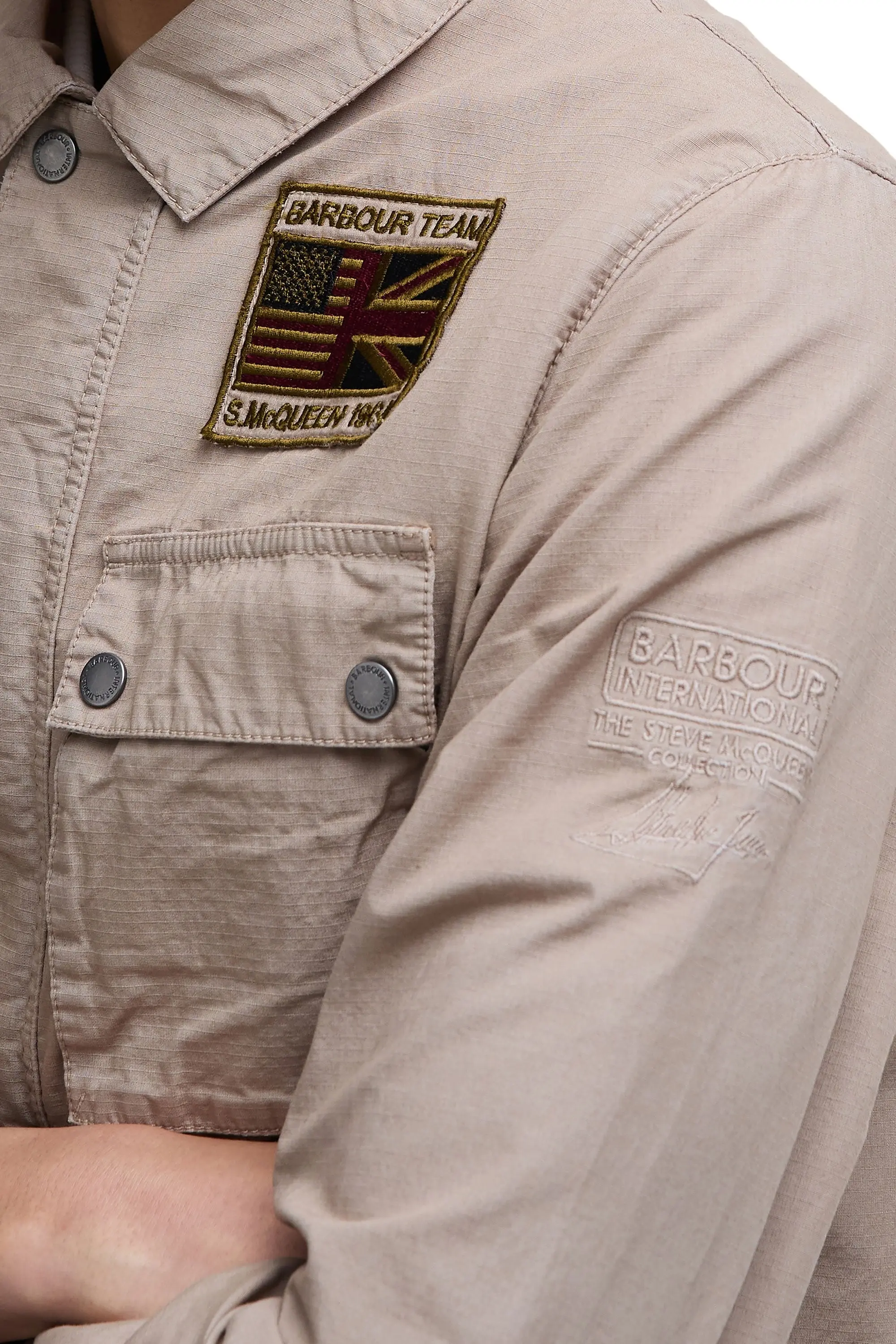 Barbour International Workers Casual Jacket Timberwolf - Image 5