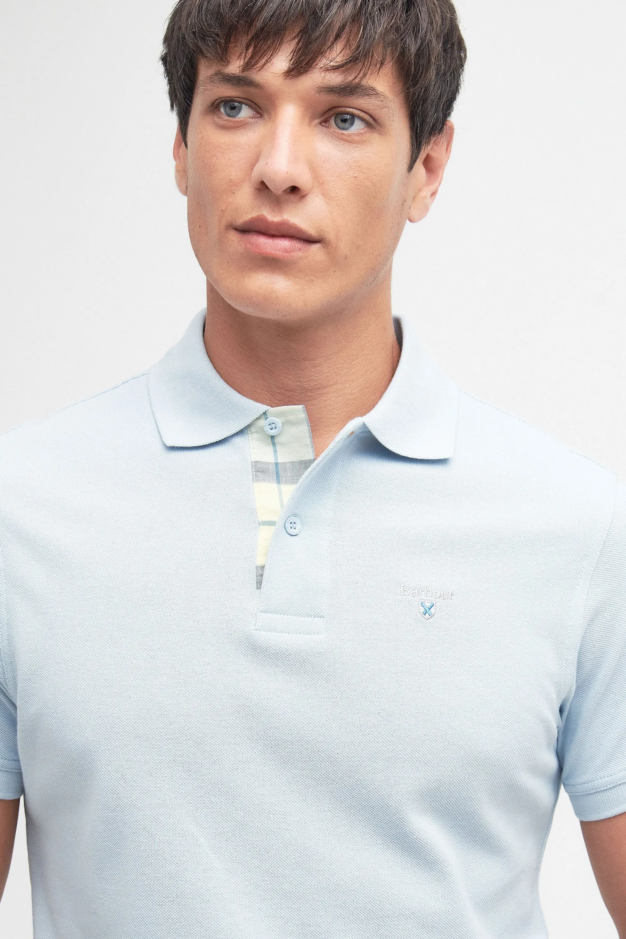 Barbour Tartan Pique Polo Niagara Mist - Image 3
