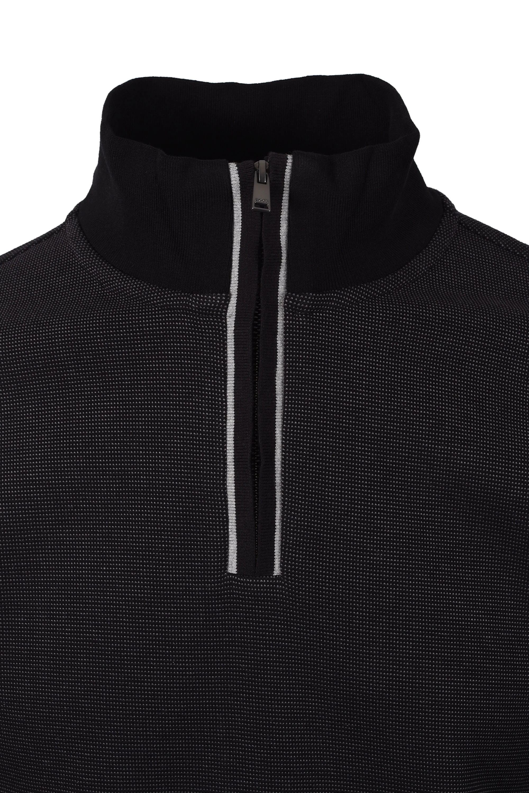 BOSS BLACK SIDNEY 80 HALF ZIP SWEATSHIRT BLACK - Image 2