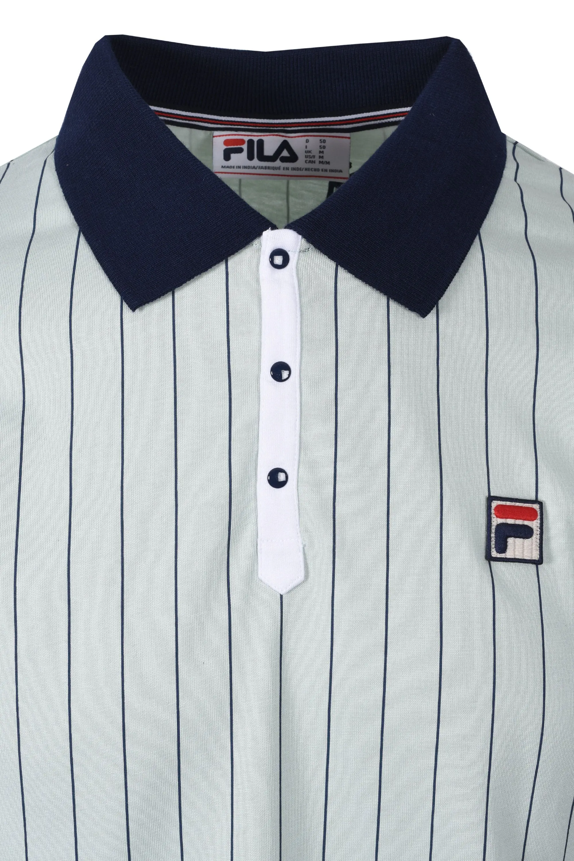 FILA BB1 VINTAGE STRIPED POLO SURF SPRAY/NAVY/WHITE - Image 2