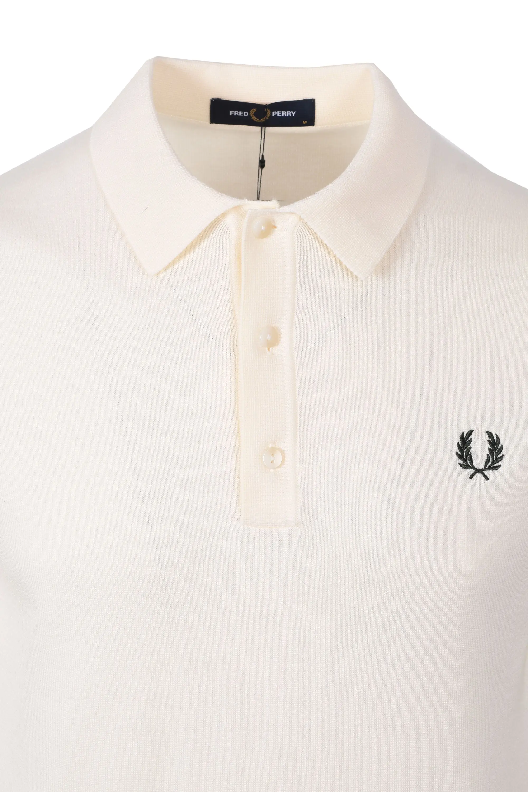 FRED PERRY COTTON KNITTED SHIRT ECRU - Image 2