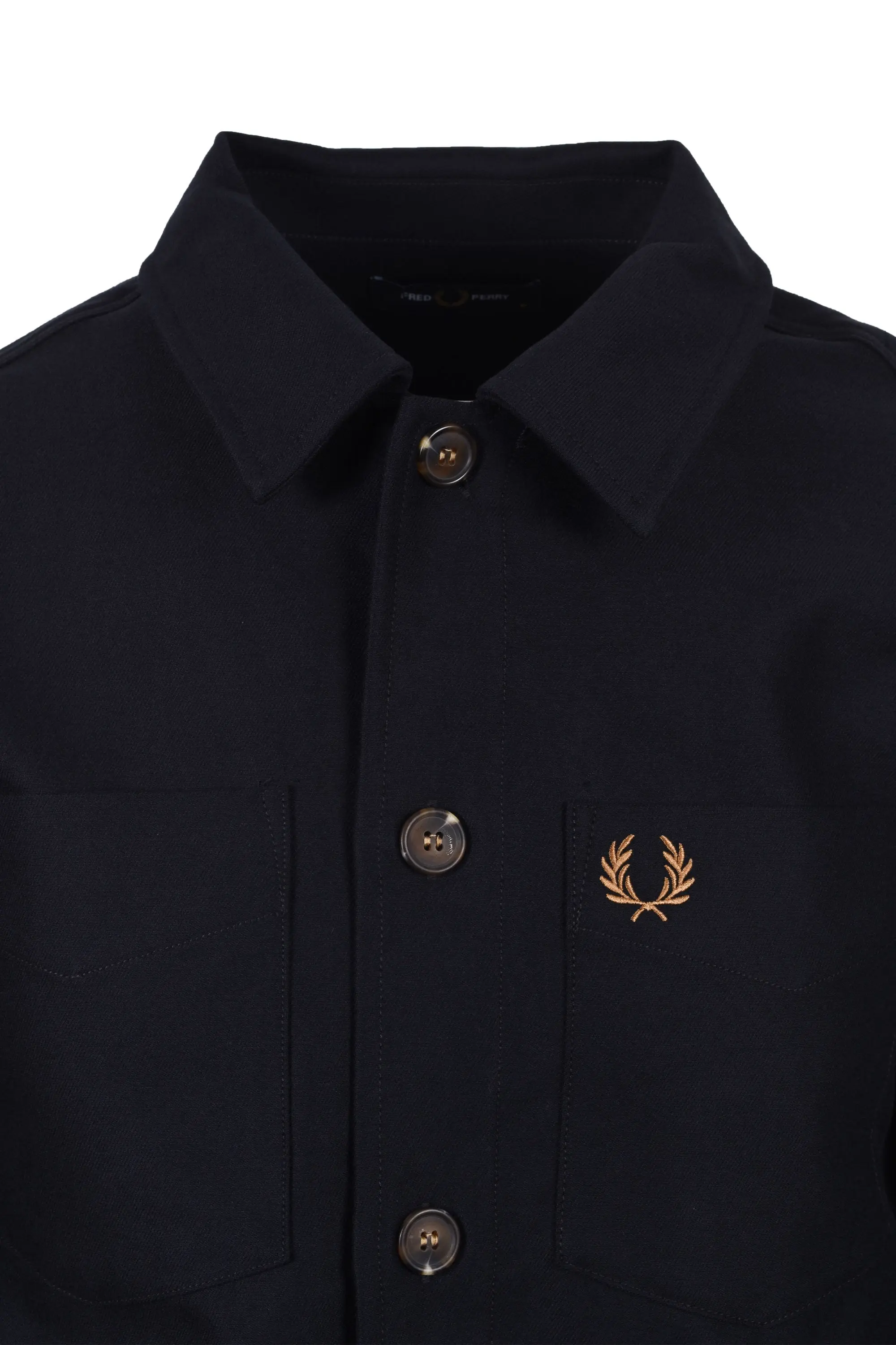 Fred Perry Brushed Twill Overshirt Navy - Image 2