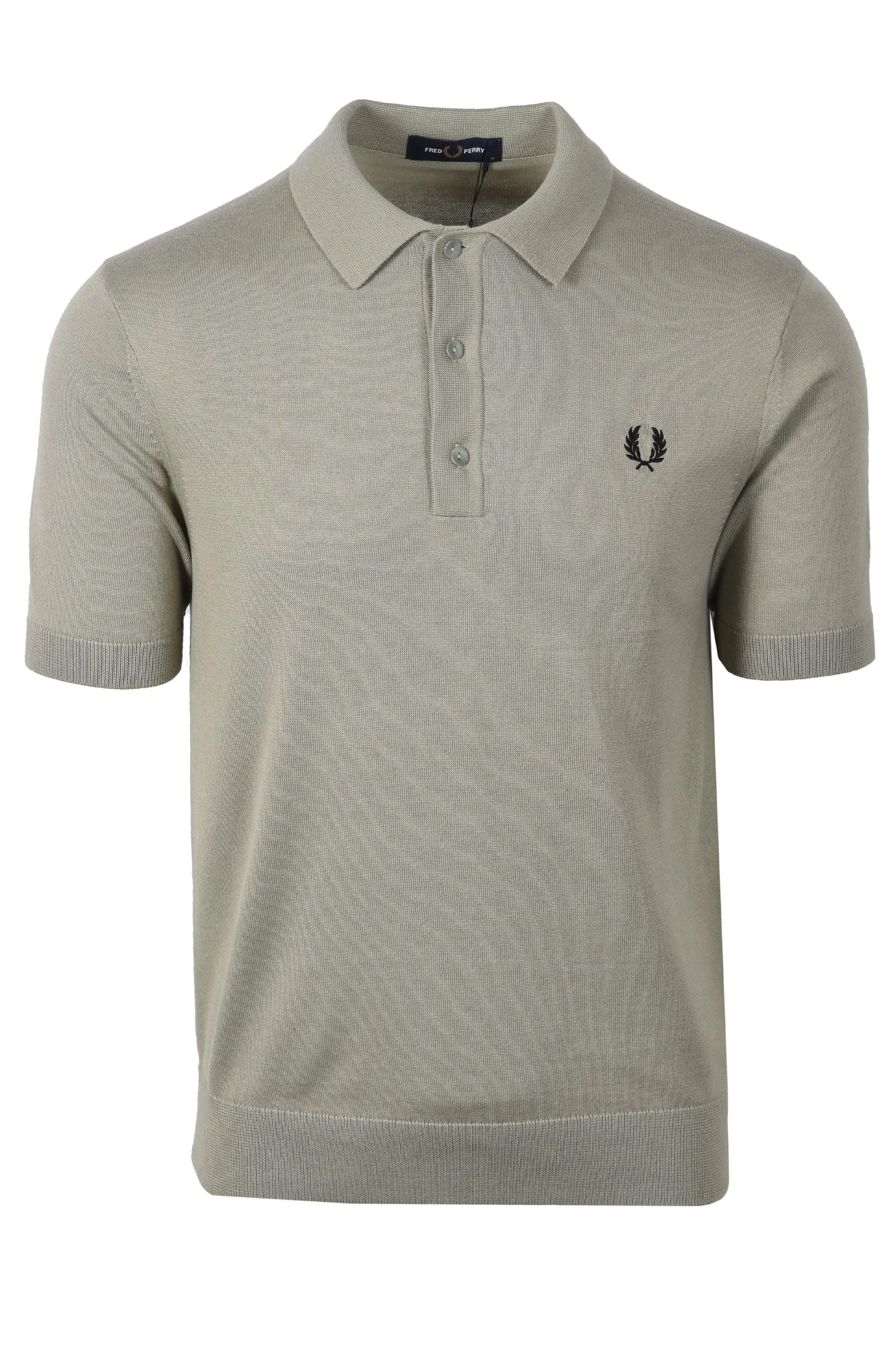 FRED PERRY COTTON KNITTED SHIRT SEAGRASS