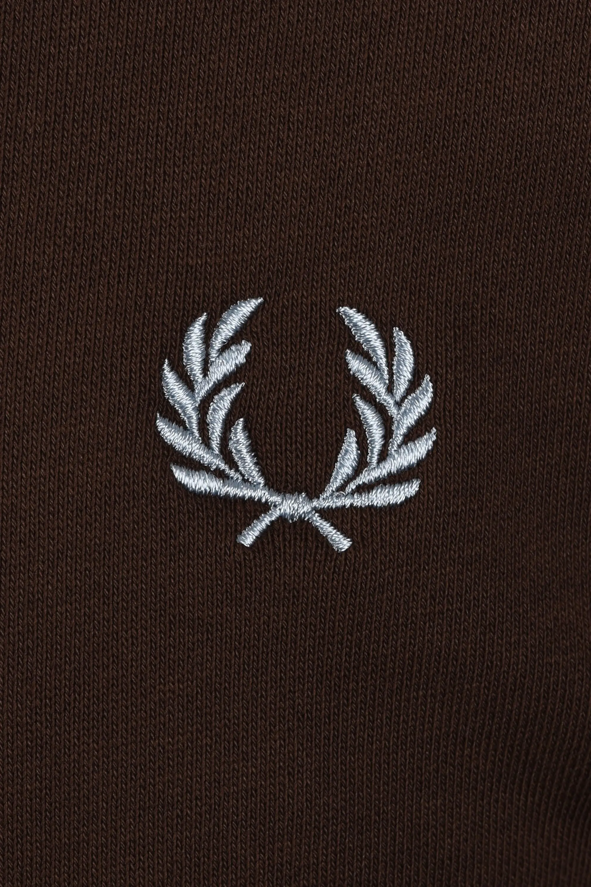 FRED PERRY HALF ZIP SWEATSHIRT BURNT TOBACCO/ STOCKPORT BLUE - Image 3