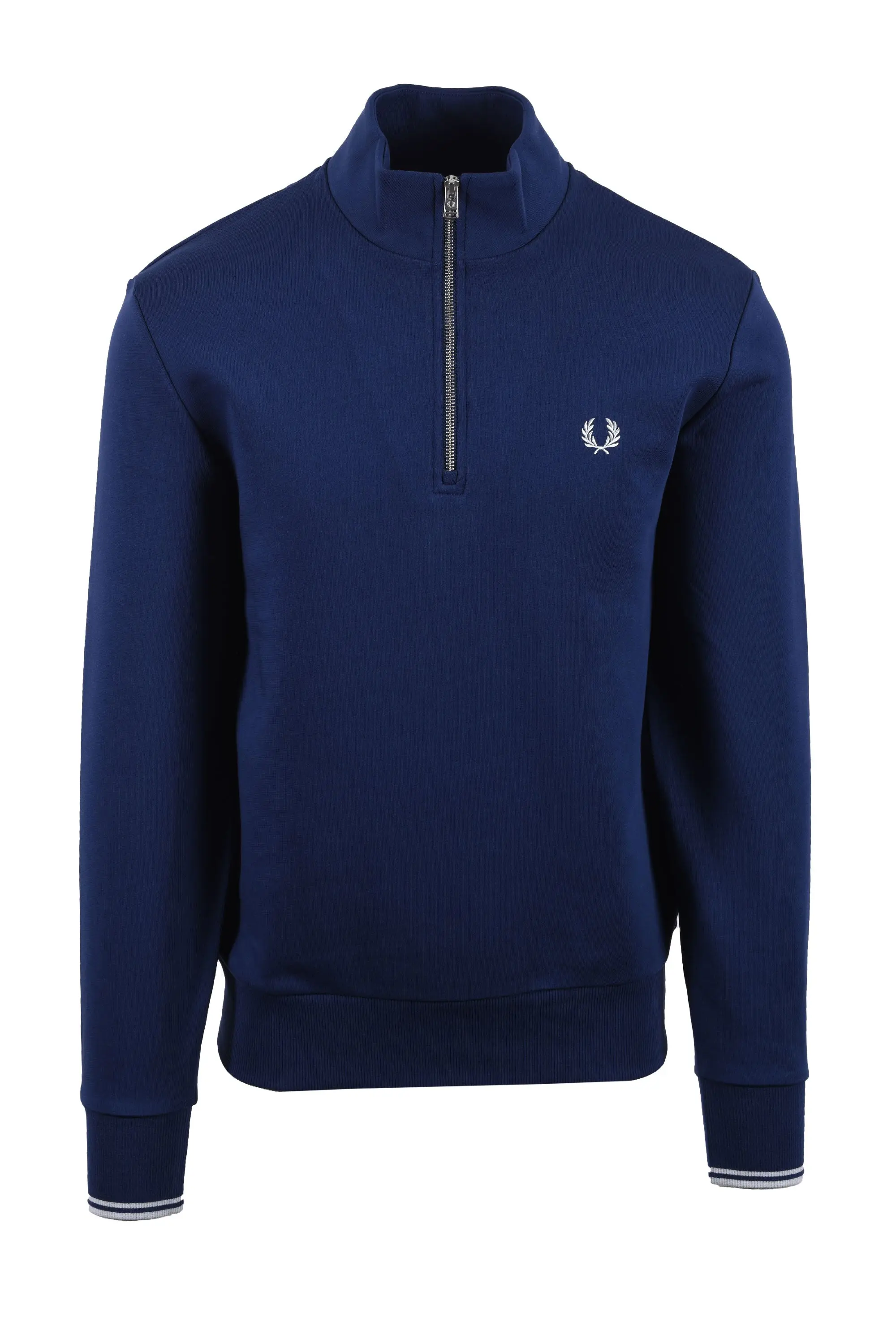 FRED PERRY HALF ZIP SWEATSHIRT FRENCH NAVY/DUSKY BLUE