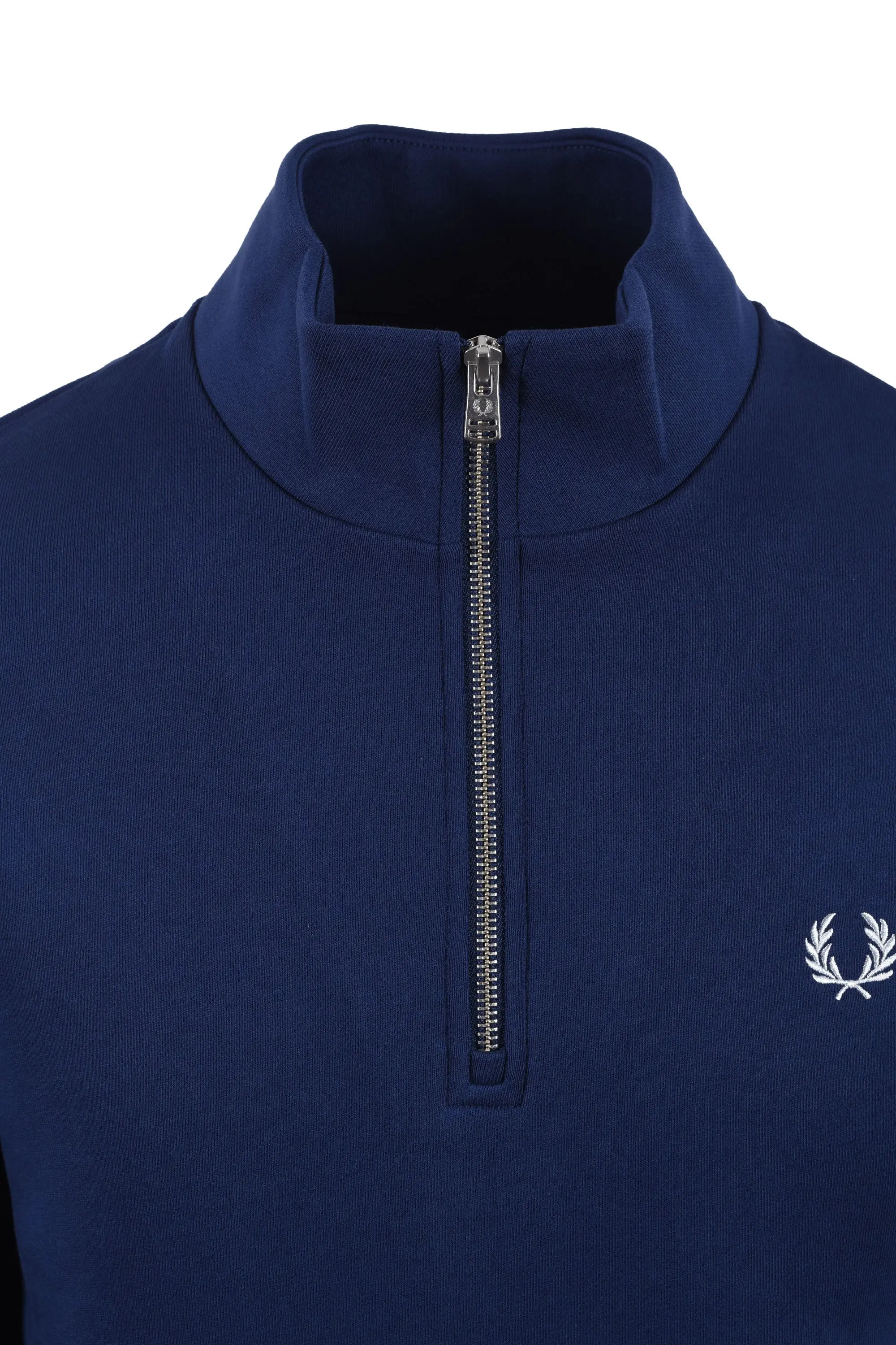 FRED PERRY HALF ZIP SWEATSHIRT FRENCH NAVY/DUSKY BLUE - Image 2
