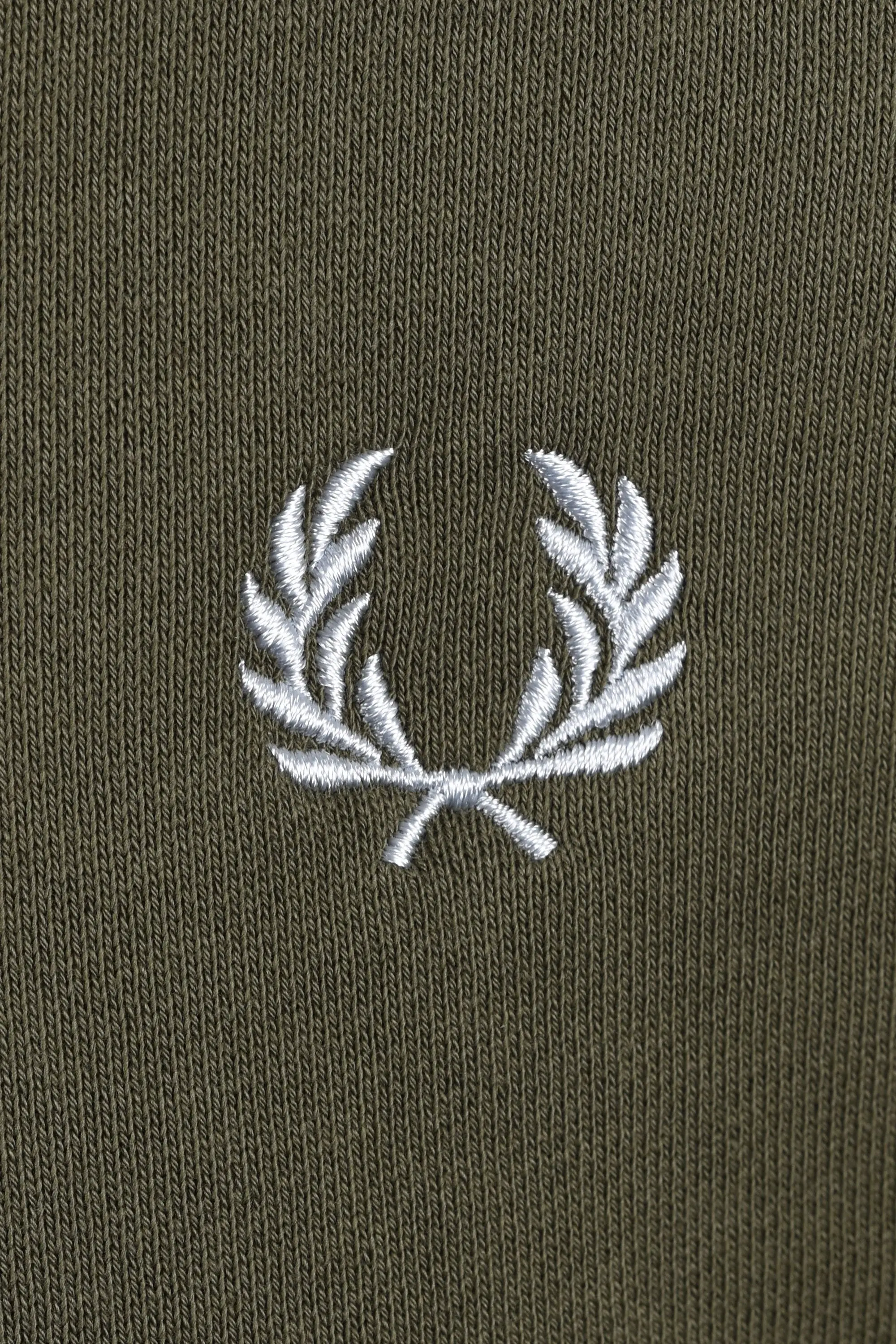 FRED PERRY HALF ZIP SWEATSHIRT LAUREL GREEN/ECRU/DUSKY BLUE - Image 3