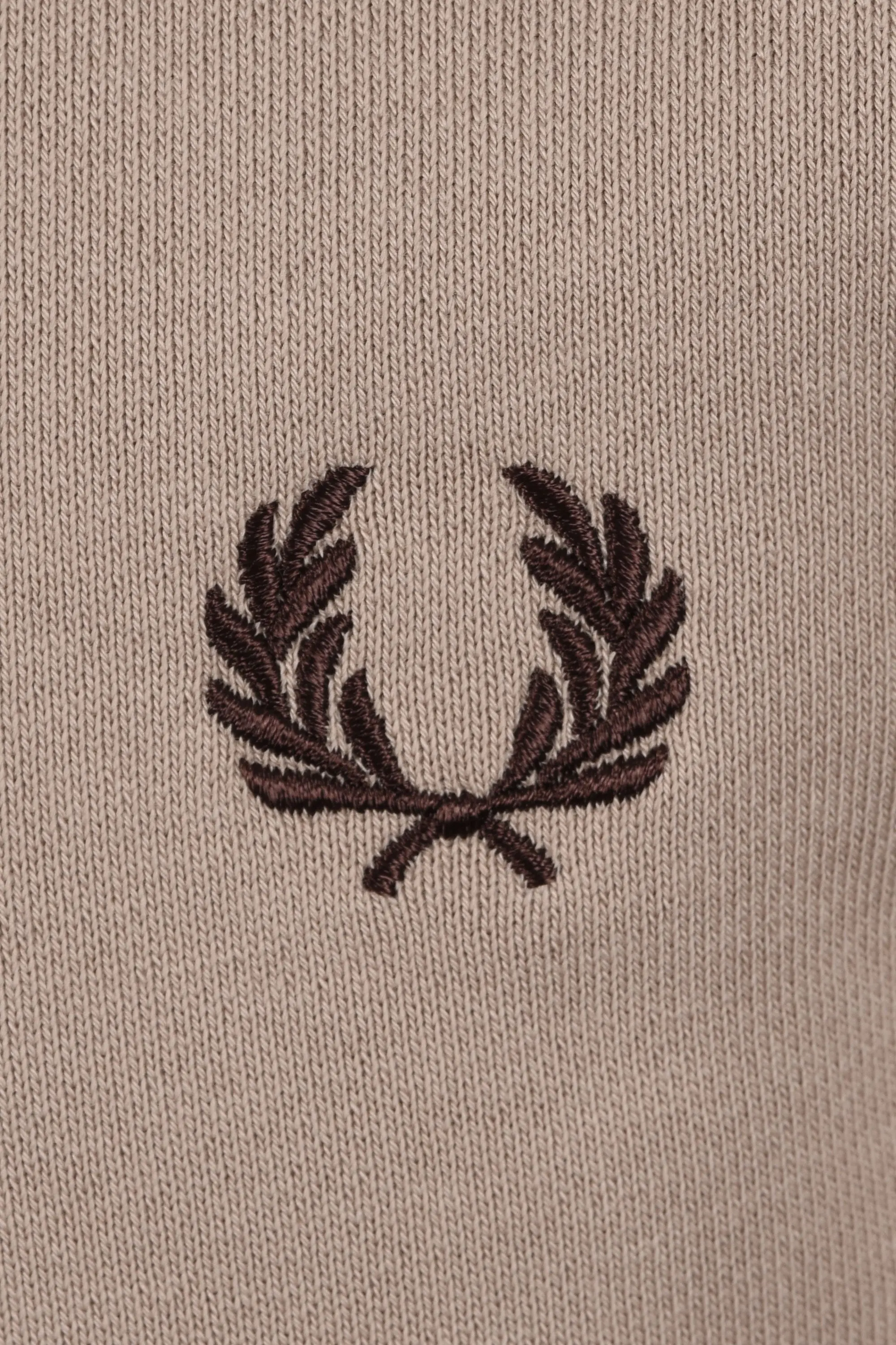 FRED PERRY HALF ZIP SWEATSHIRT WARM OAT/COURT GREEN/BURNT TOB - Image 3