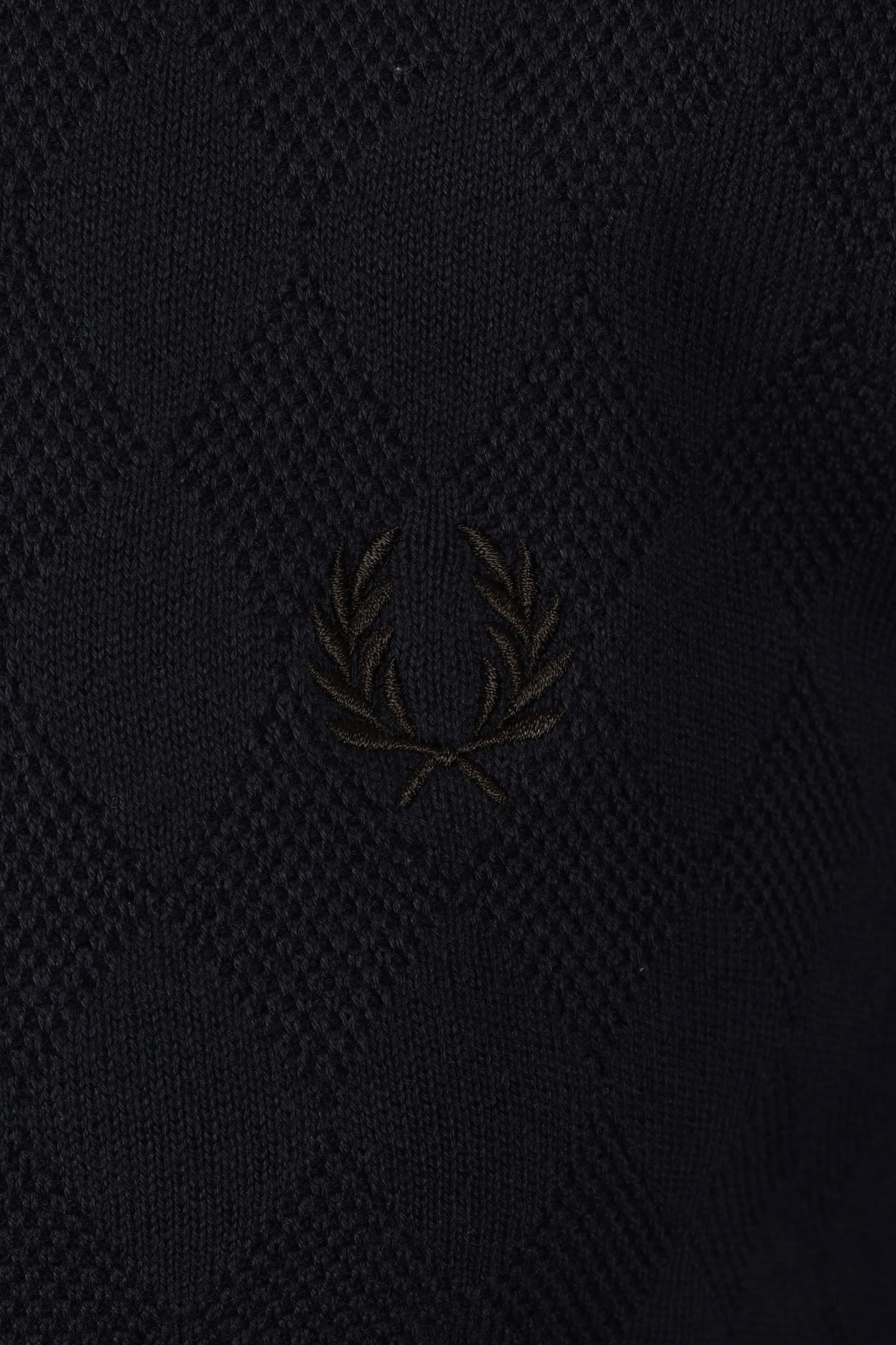 FRED PERRY POINTELLE KNITTED SHIRT NAVY - Image 3