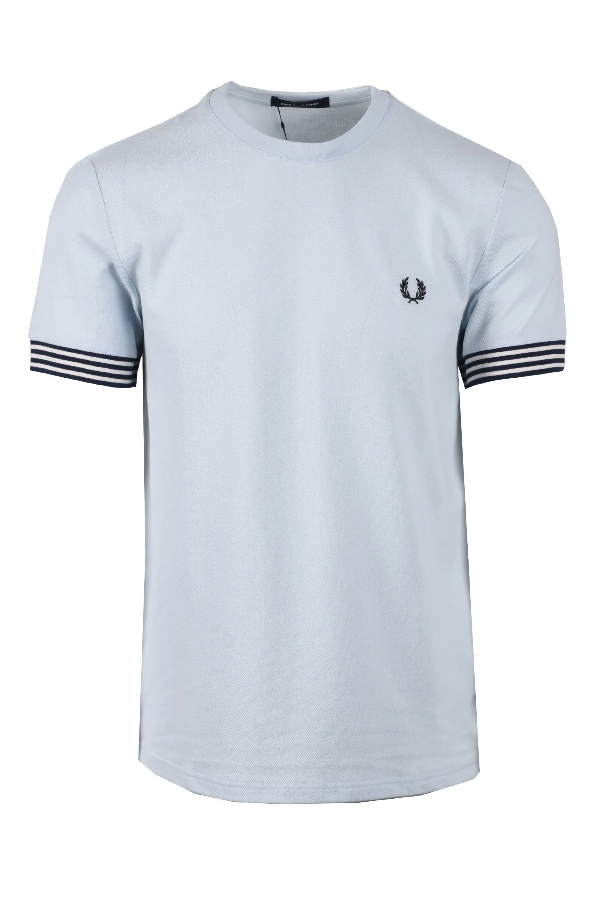 FRED PERRY STRIPED CUFF T-SHIRT LIGHT ICE