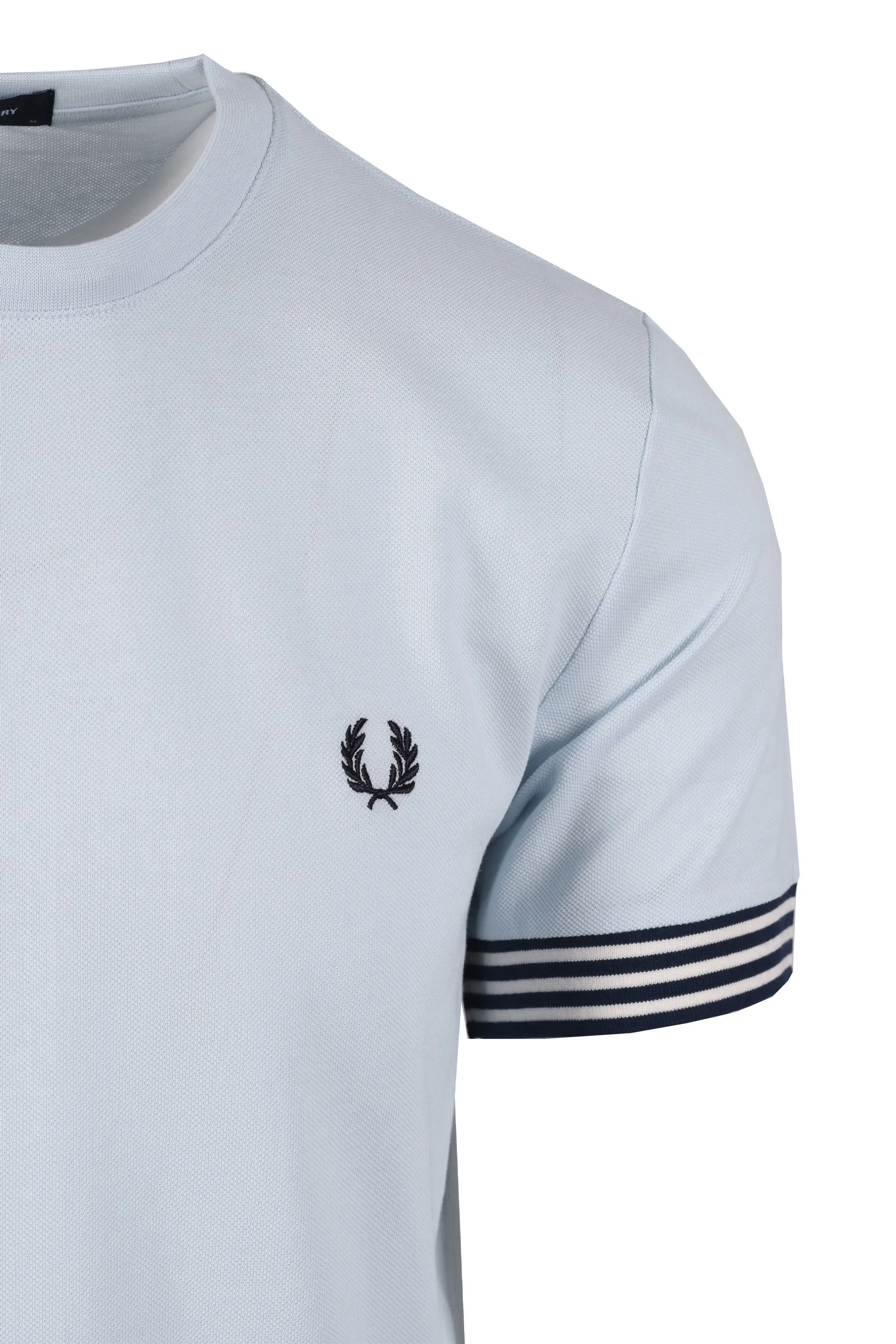 FRED PERRY STRIPED CUFF T-SHIRT LIGHT ICE - Image 2