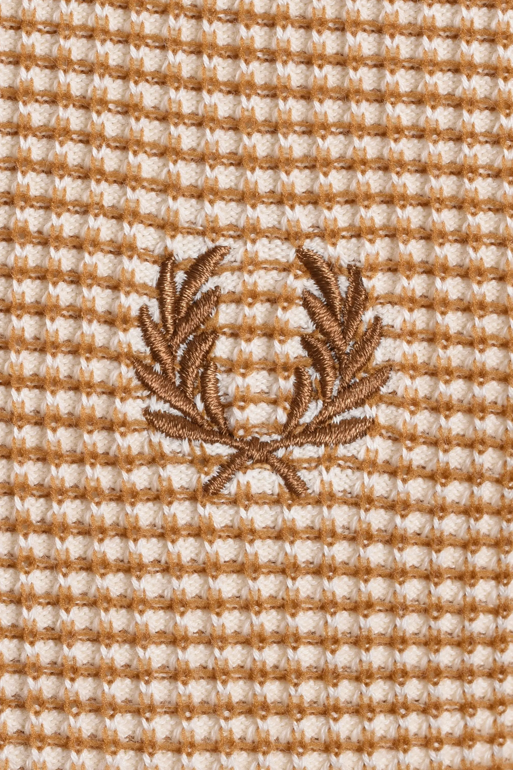 FRED PERRY TONIC WAFFLE KNITTED SHIRT ECRU - Image 3