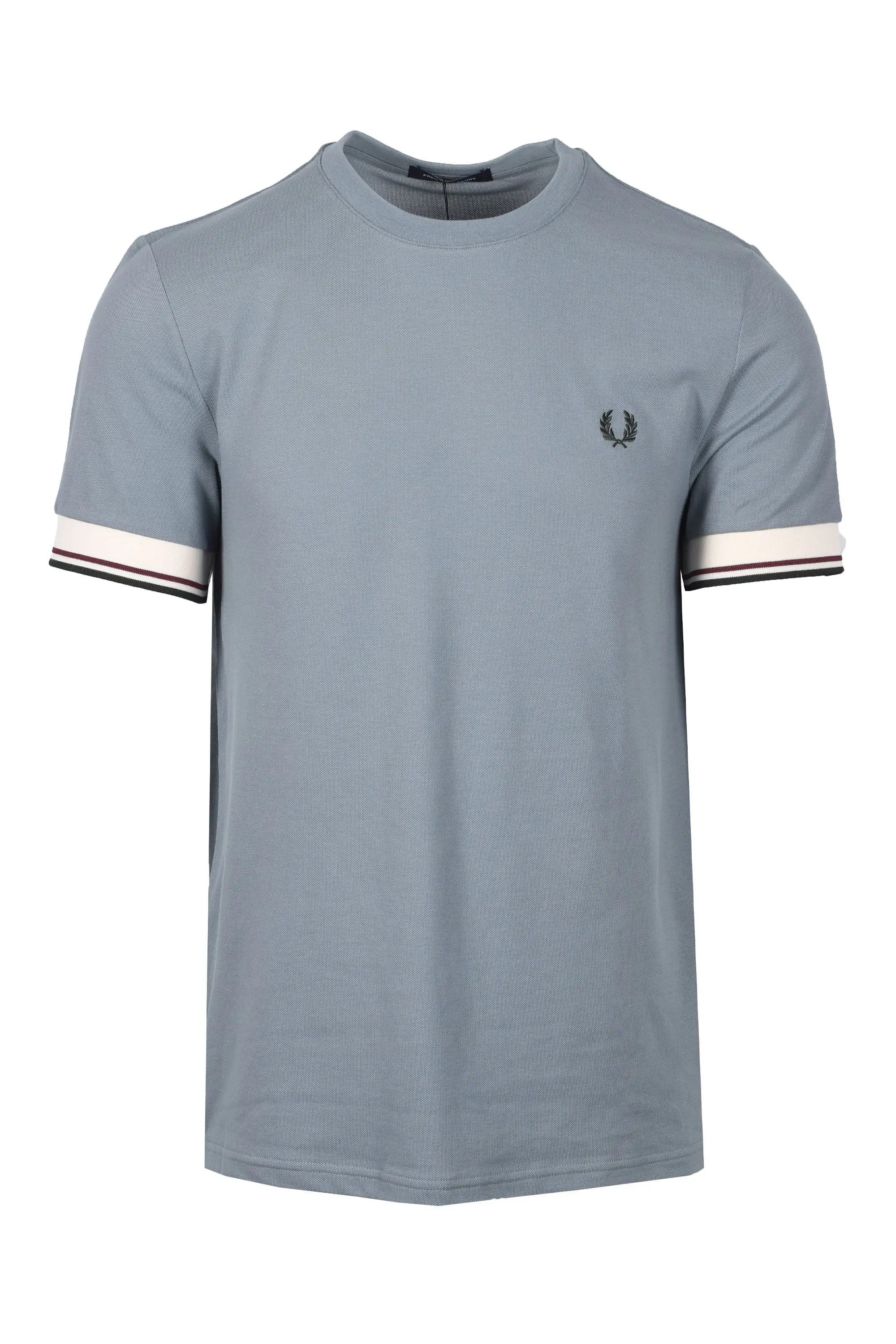 FRED PERRY TWIN TIPPED CUFFED T-SHIRT STOCKPORT BLUE