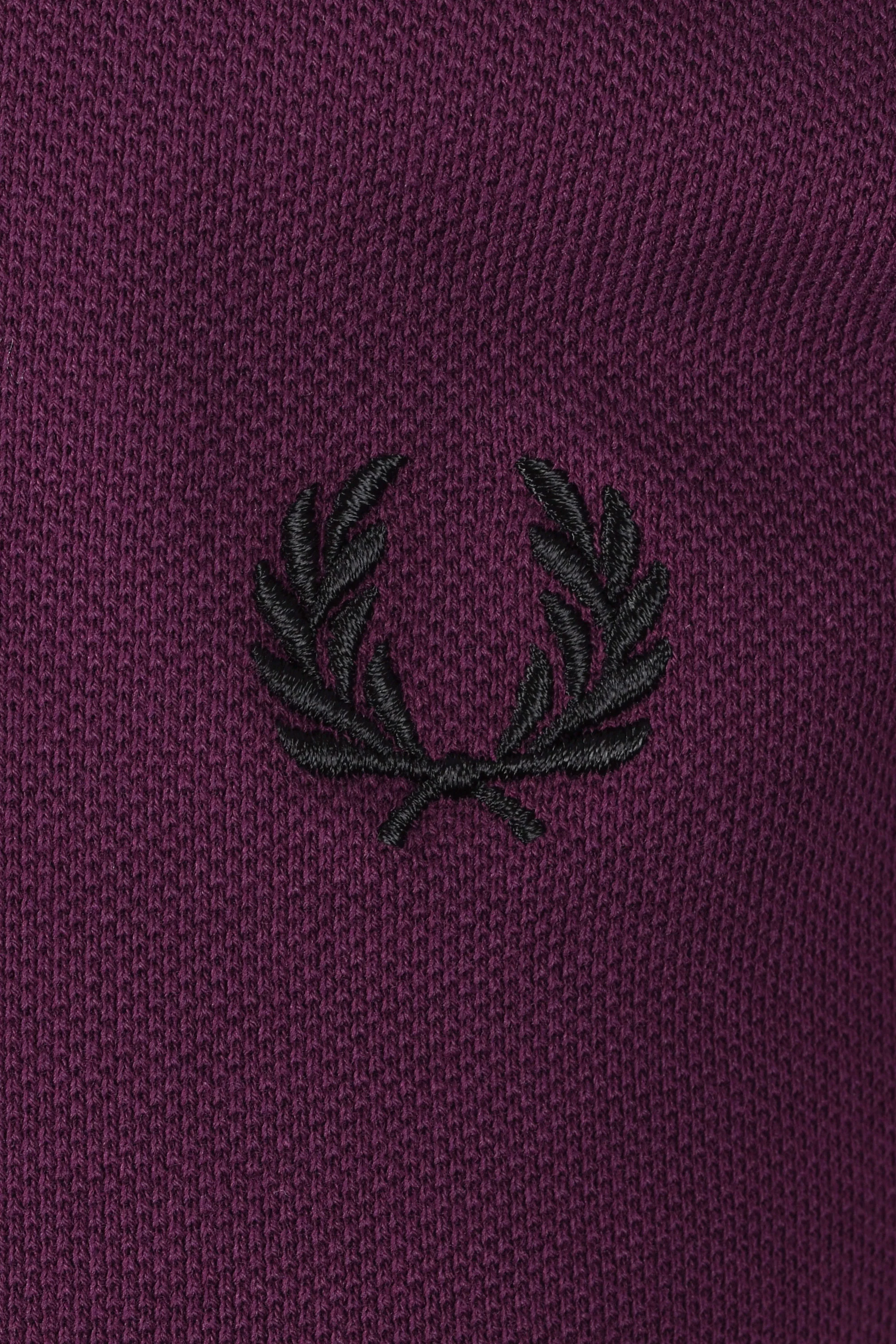 FRED PERRY TWIN TIPPED POLO SHIRT PLUM/BLACK - Image 3