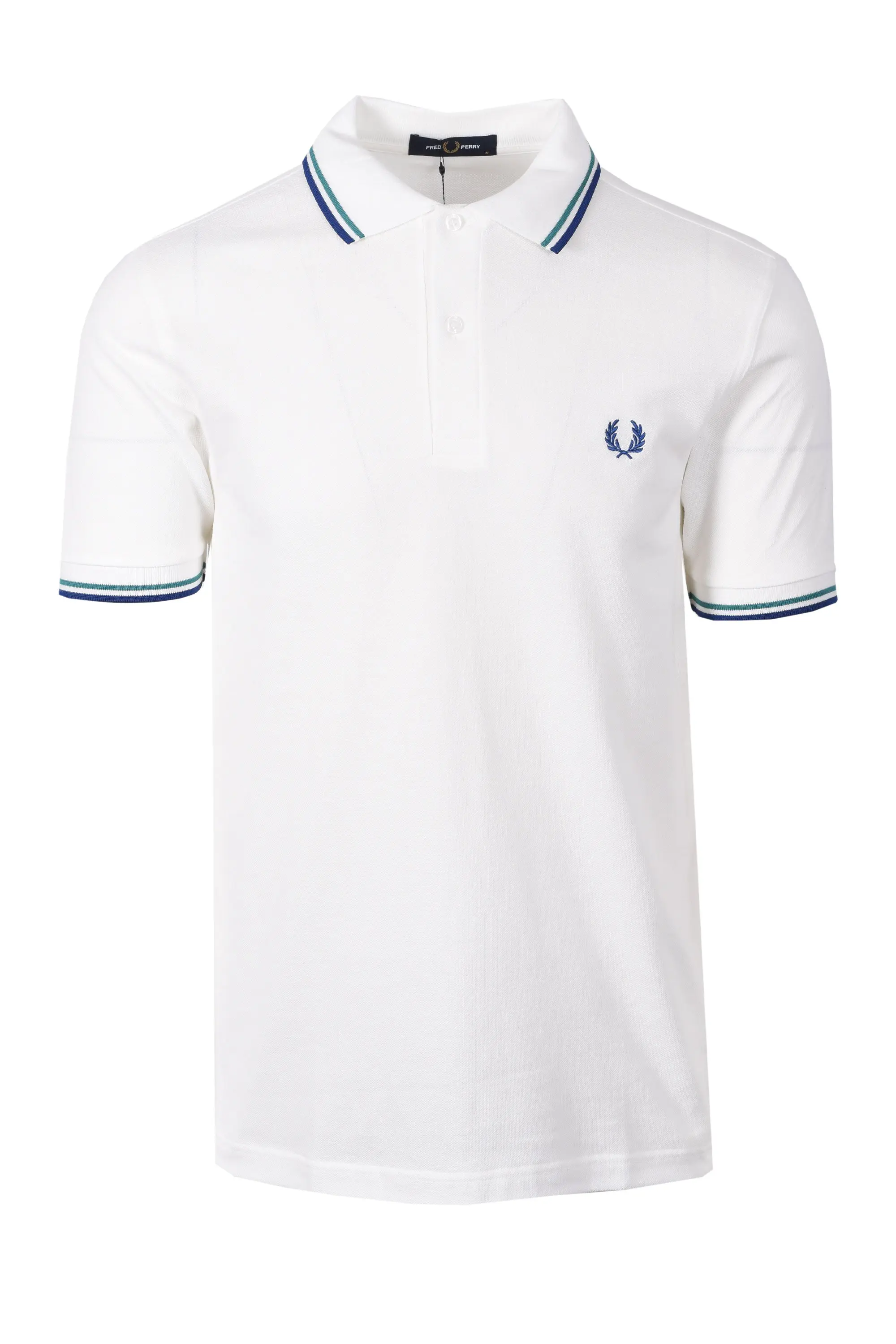 FRED PERRY TWIN TIPPED POLO SNOW WHITE/DEEP MINT/SOHO ECLIPSE