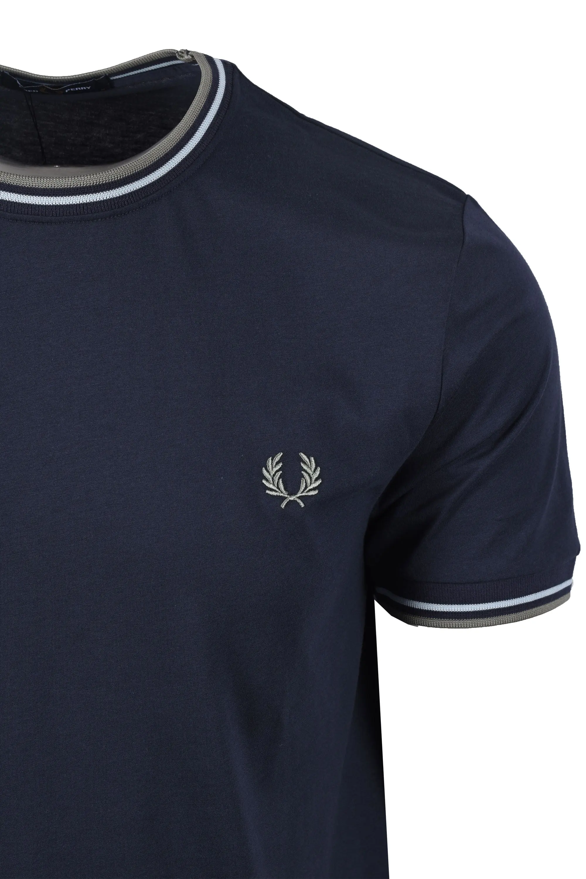 Fred Perry Twin Tipped T-Shirt Dark Airforce/Lilac/Bayleaf - Image 2