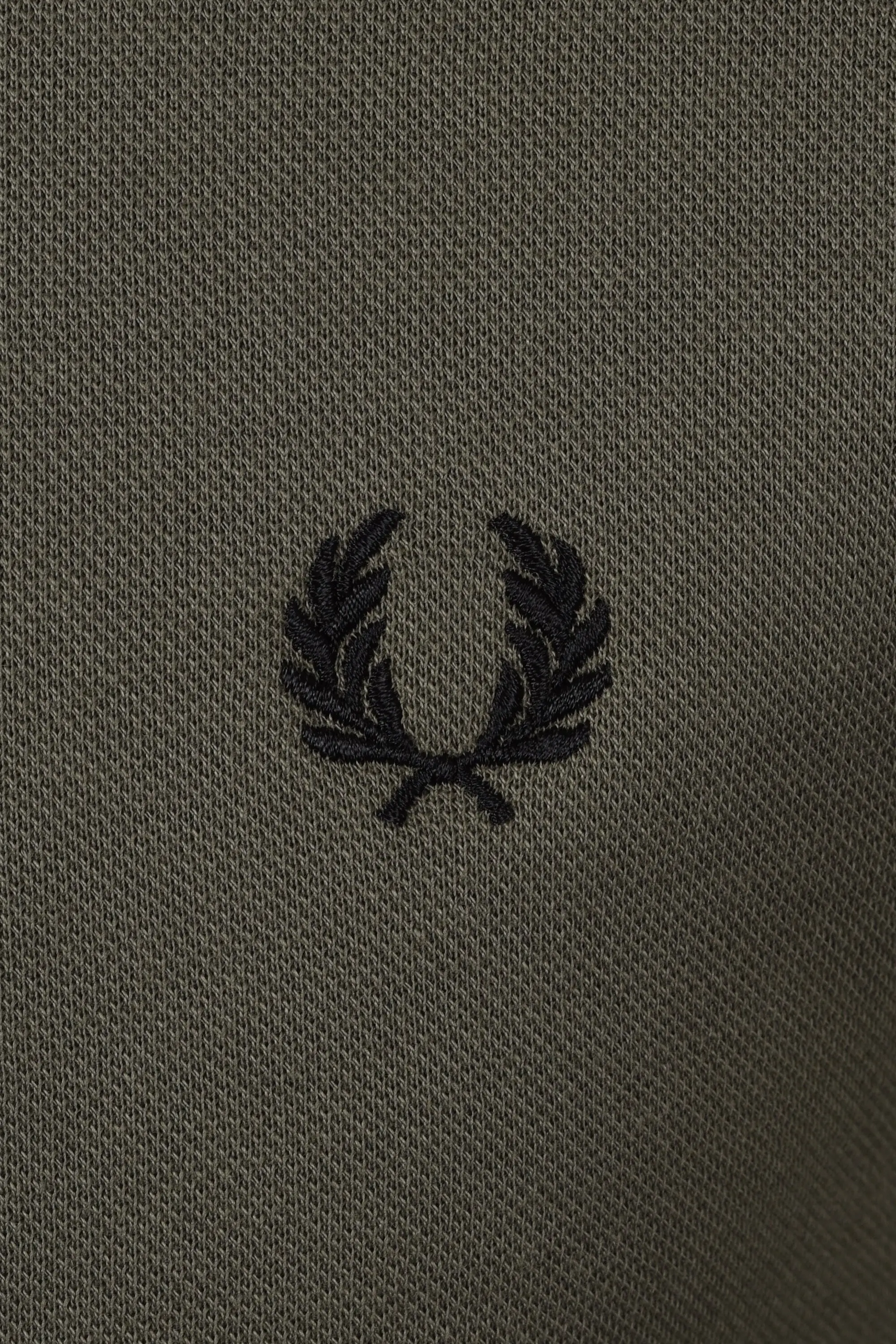 Fred Perry Zip Through Collared Sweatshirt Laurel Green - Image 2