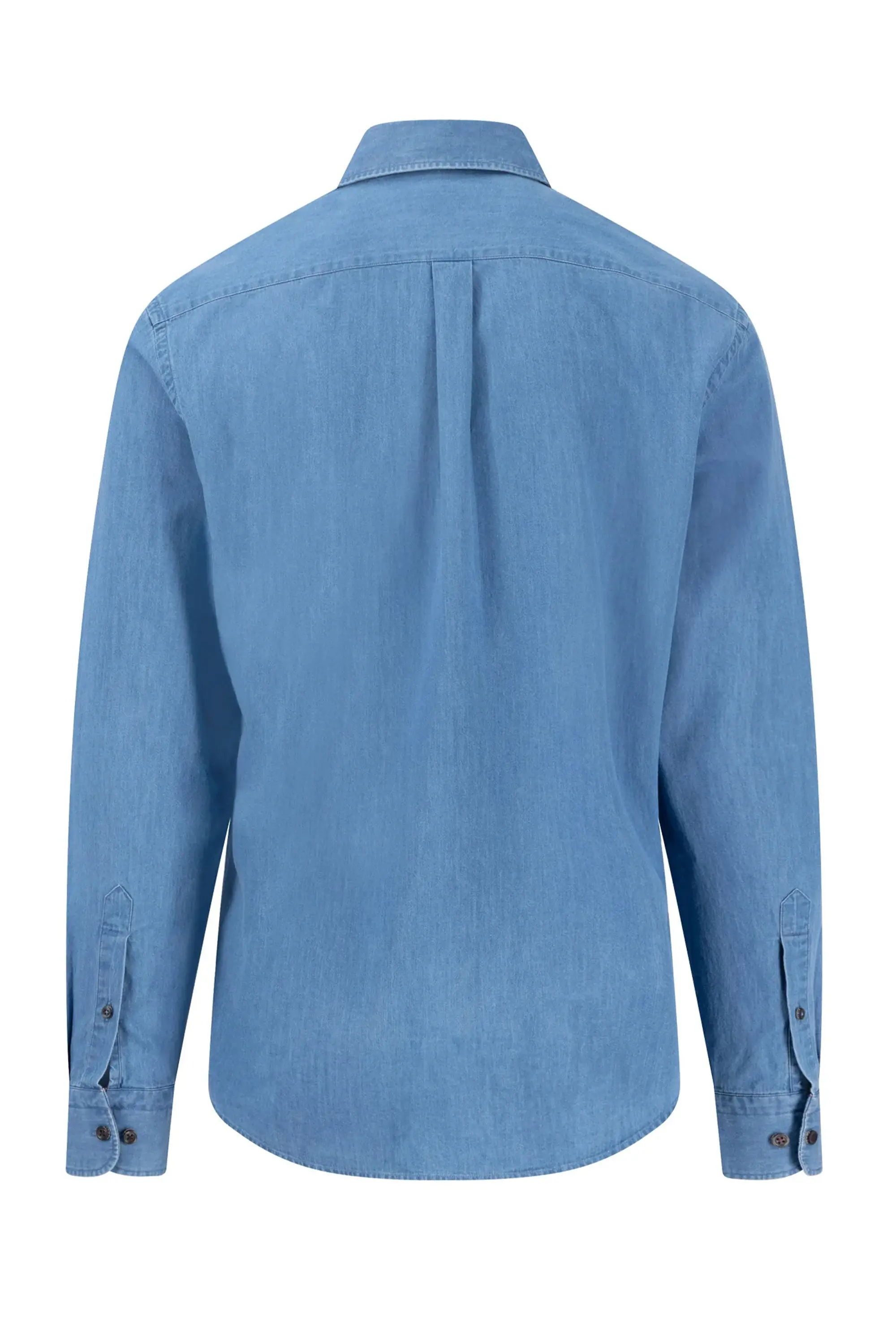 FYNCH-HATTON LONG SLEEVED DENIM SHIRT CRYSTAL BLUE - Image 2