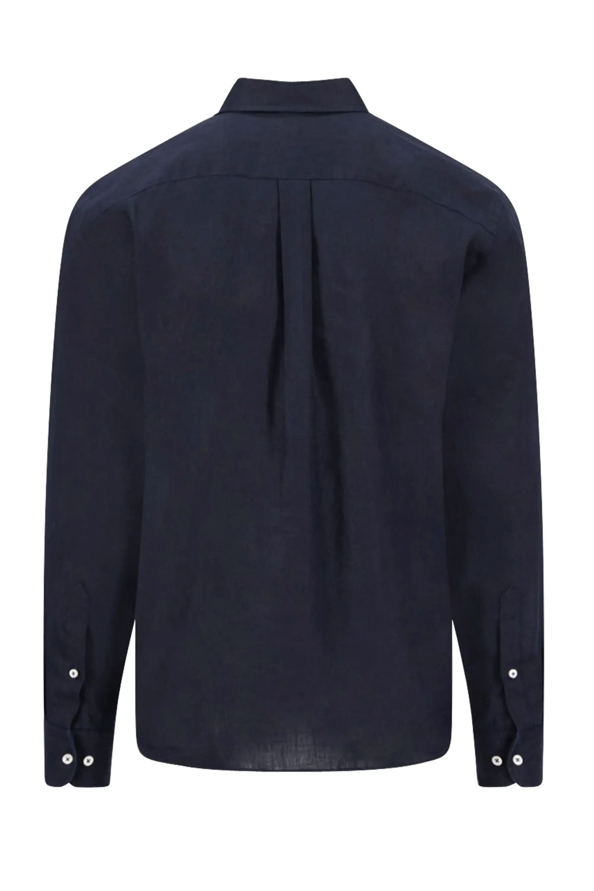 FYNCH-HATTON LONG SLEEVED LINEN SHIRT NAVY - Image 2