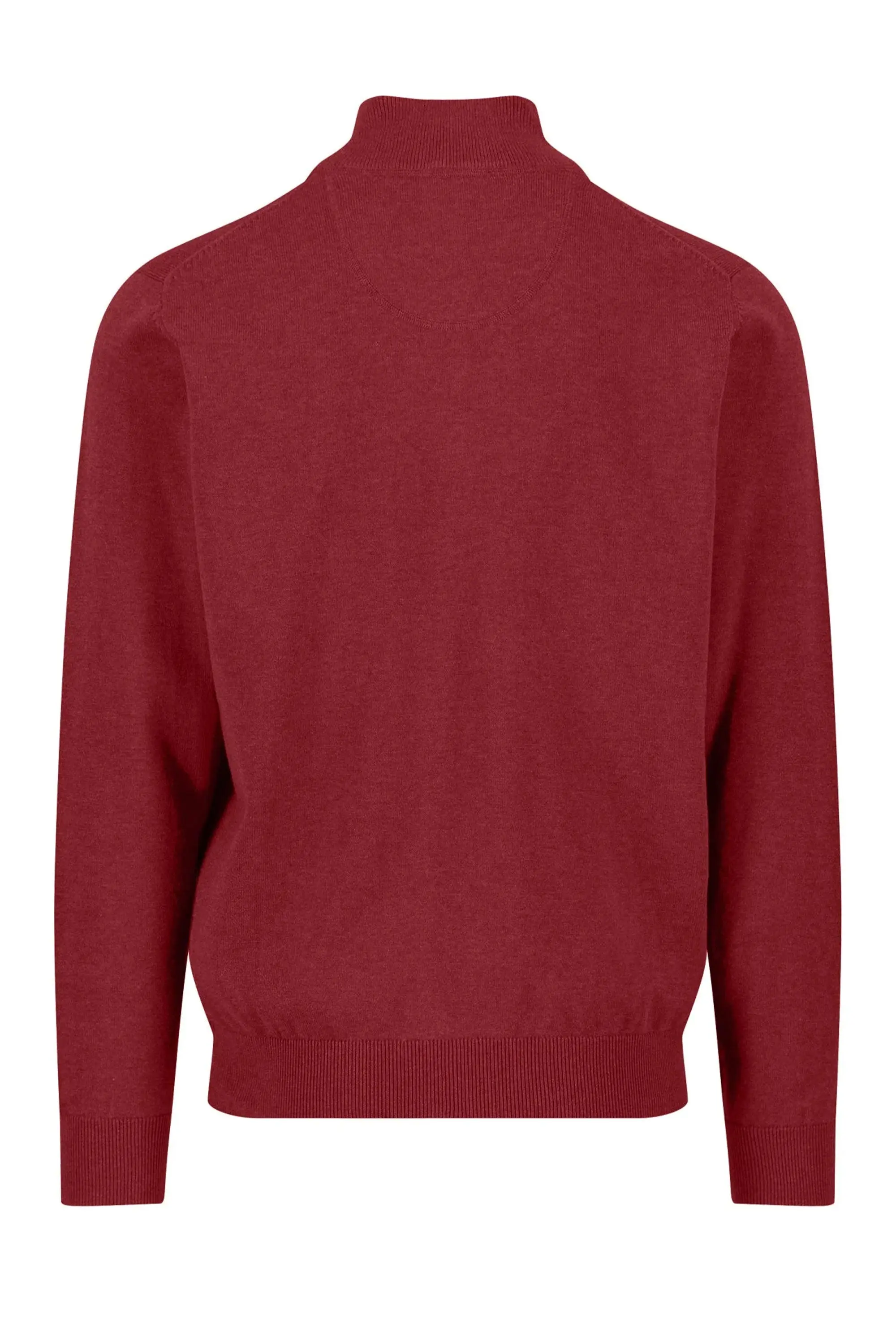 Fynch-Hatton Troyer Half Zip Knitwear Garnet Red - Image 2