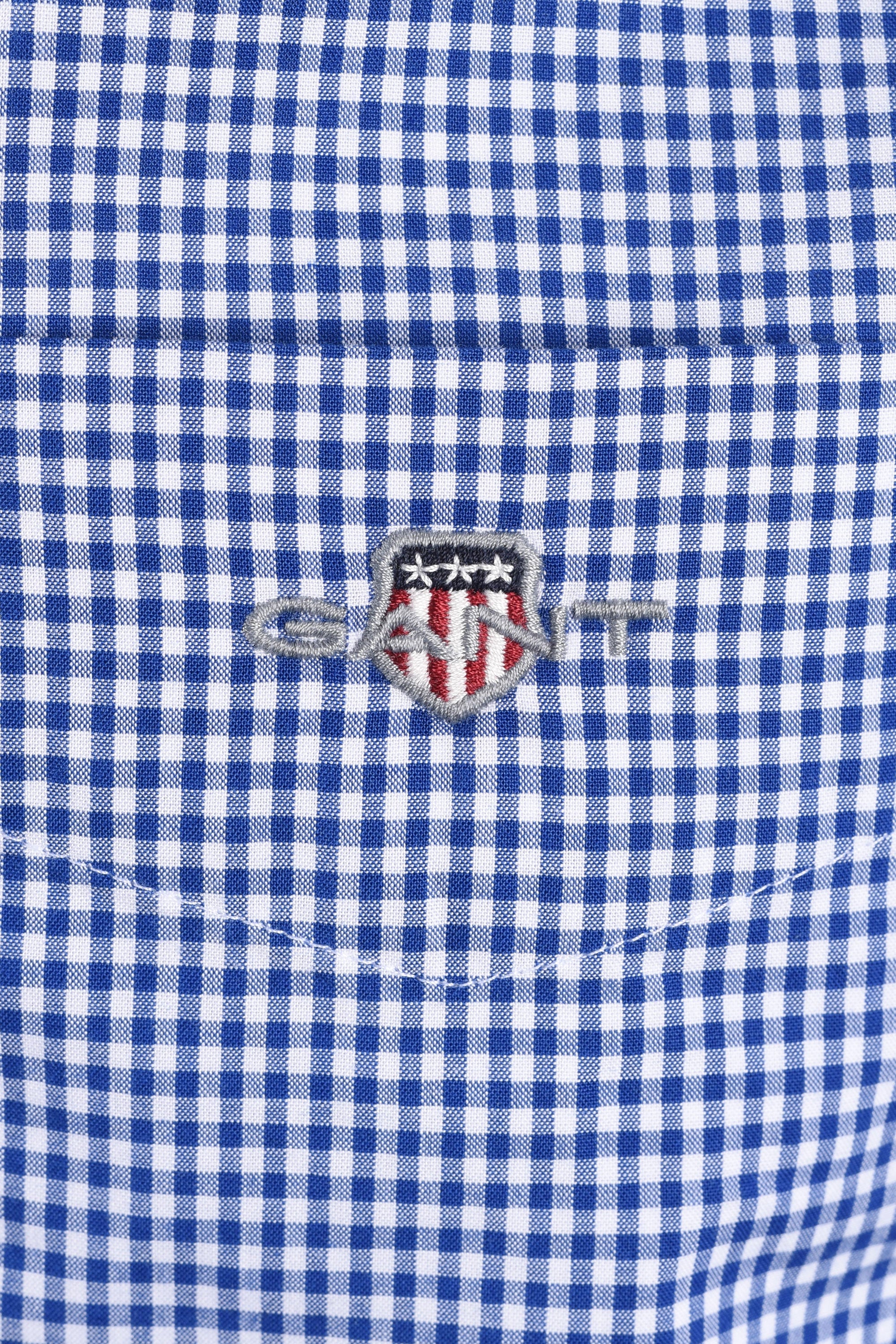GANT CLASSIC POPLIN GINGHAM SHIRT COLLEGE BLUE - Image 4