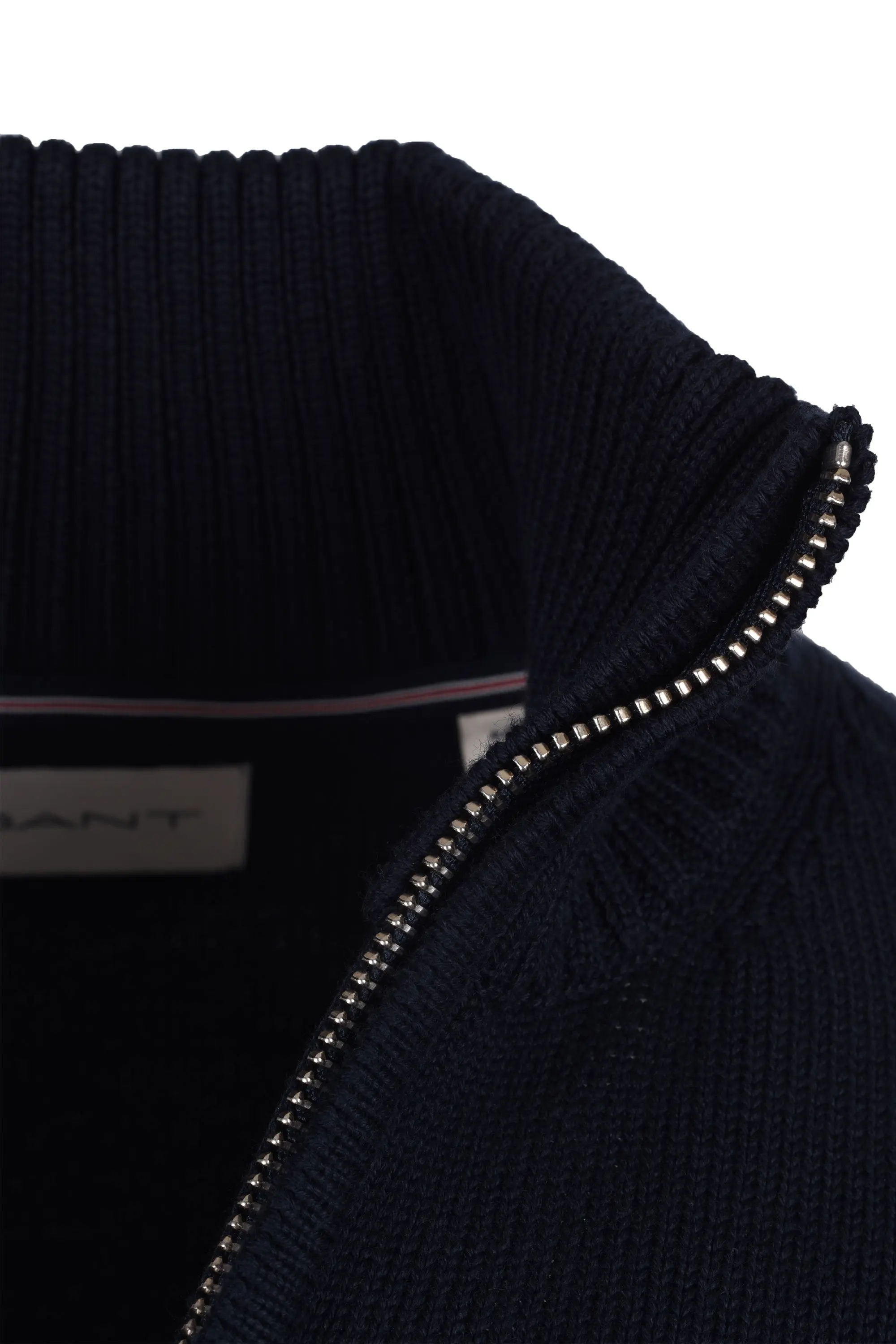 Gant Cotton Half Zip Knitwear Evening Blue - Image 4