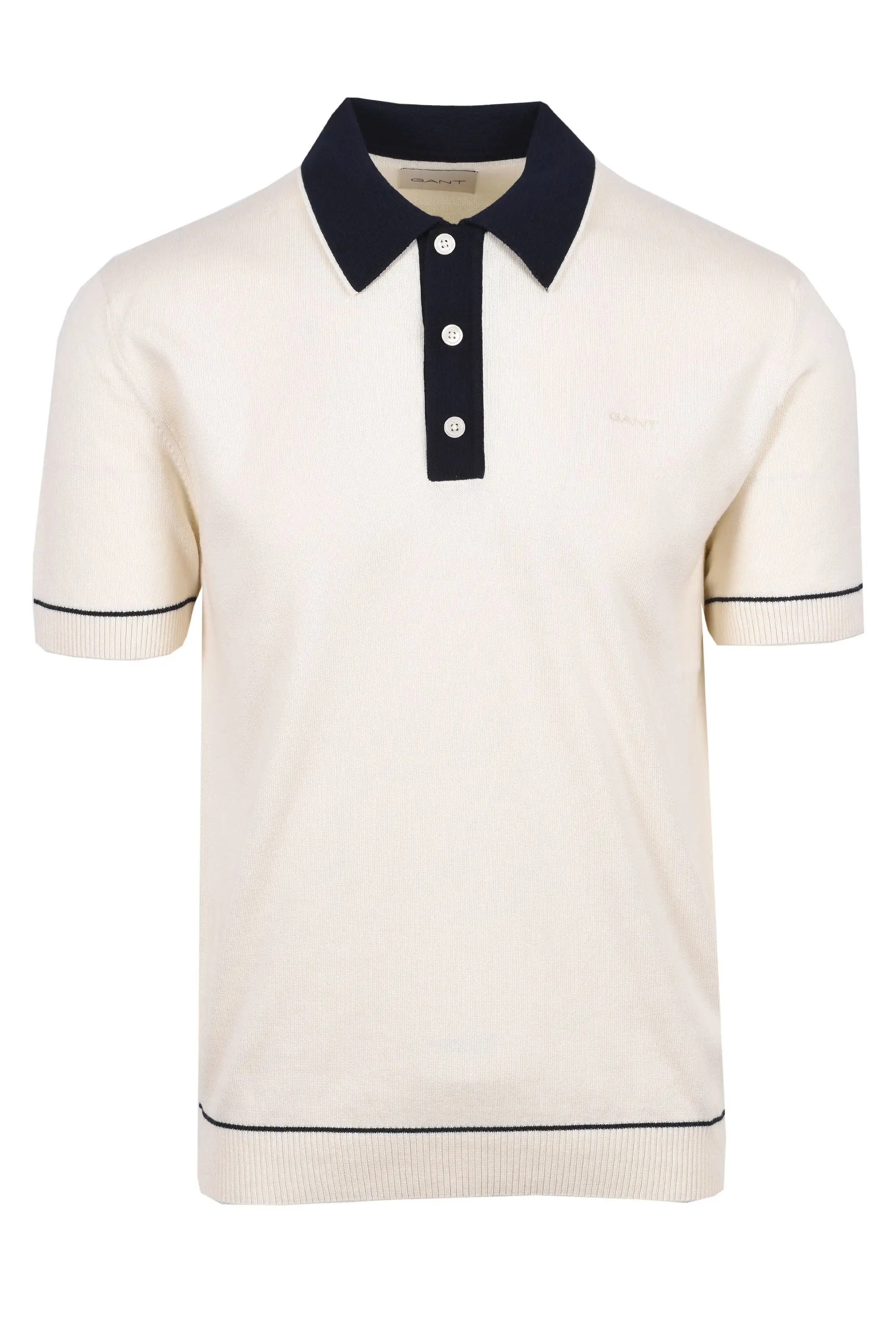 GANT COTTON MODAL KNITTED POLO CREAM
