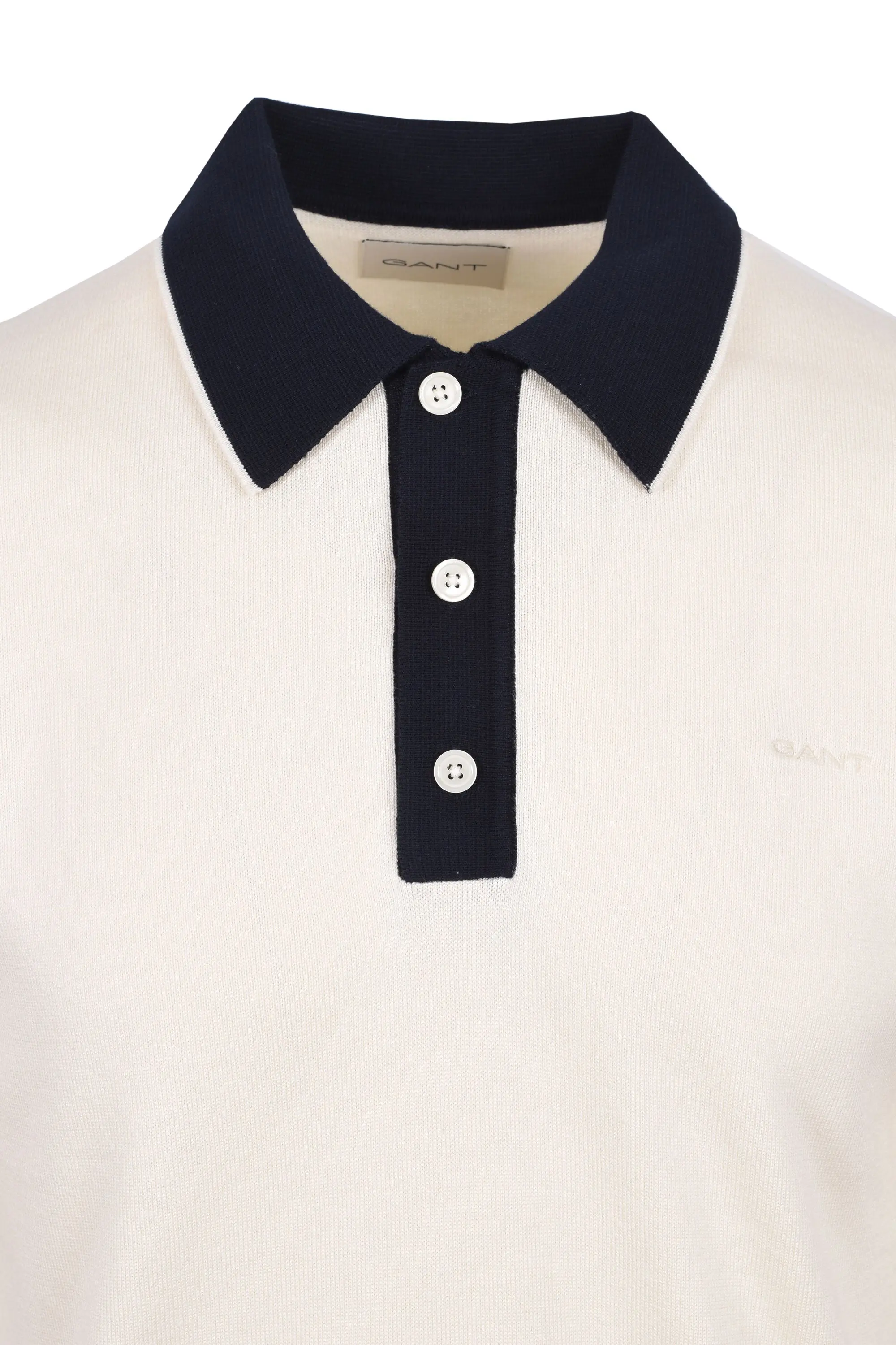 GANT COTTON MODAL KNITTED POLO CREAM - Image 2
