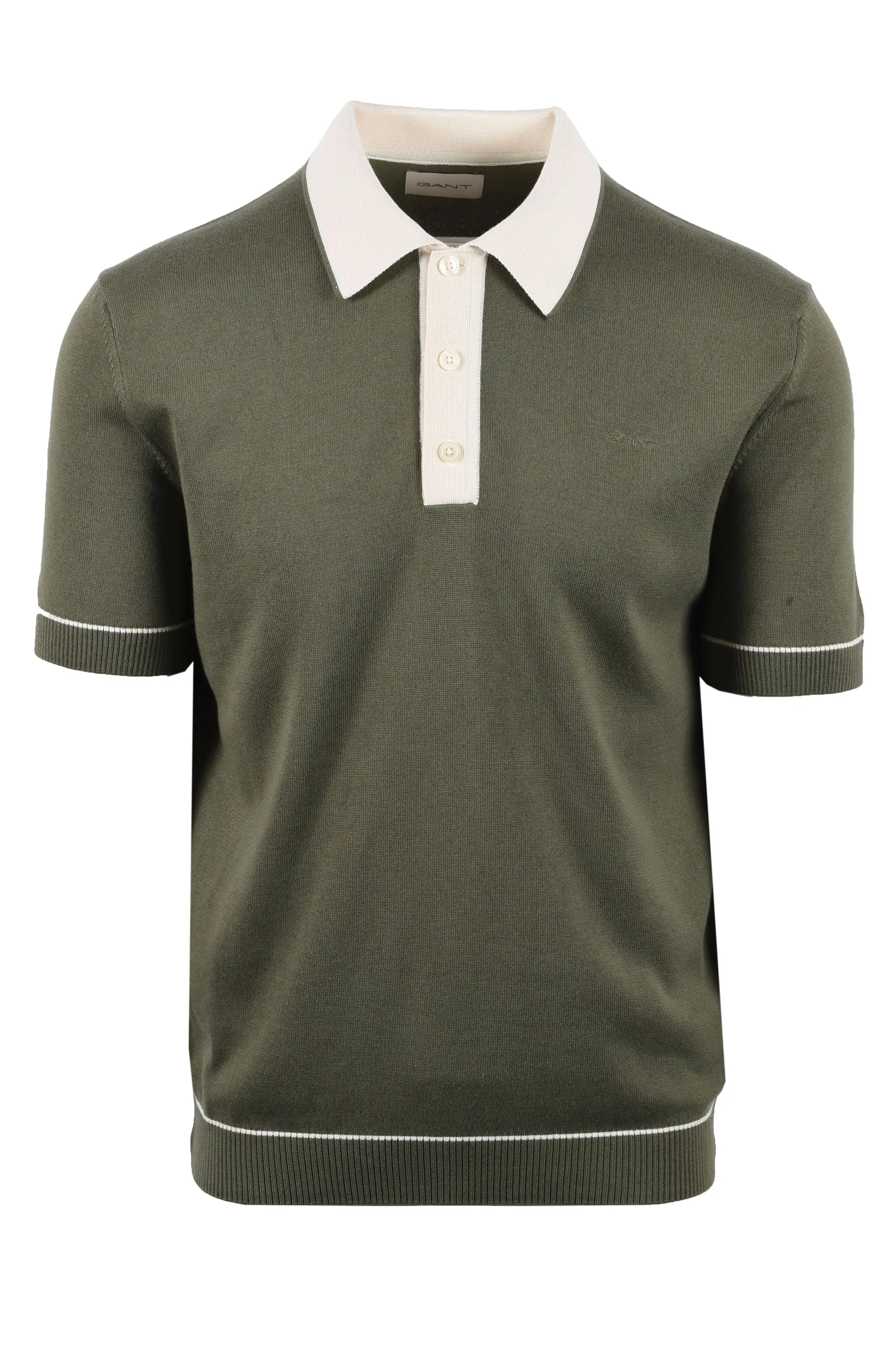 GANT COTTON MODAL KNITTED POLO DRY HERB GREEN