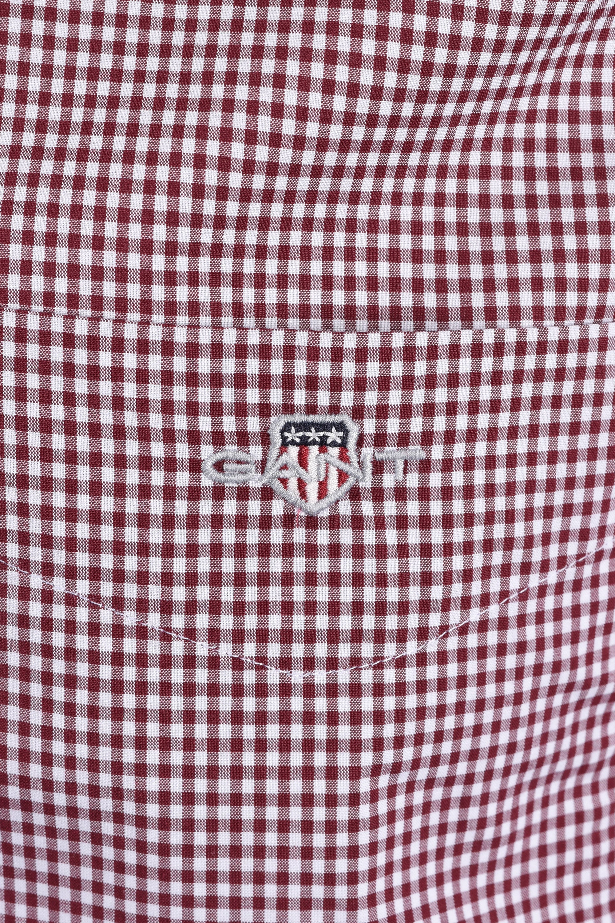 GANT REG CLASSIC POPLIN GINGHAM SHIRT DEEP GRAPE WINE - Image 4