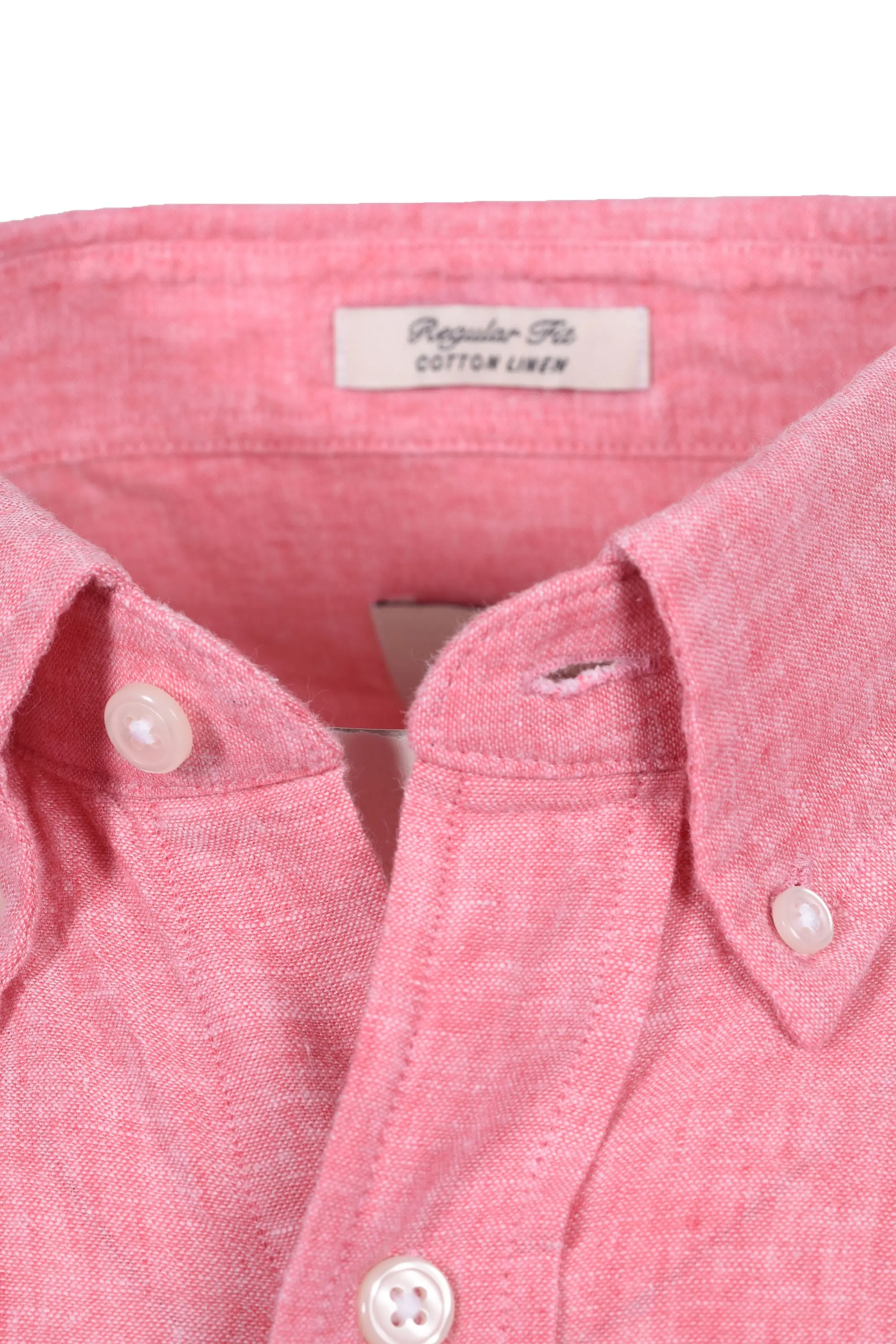 GANT REG COTTON LINEN SHORT SLEEVE SHIRT ROSE PINK - Image 3