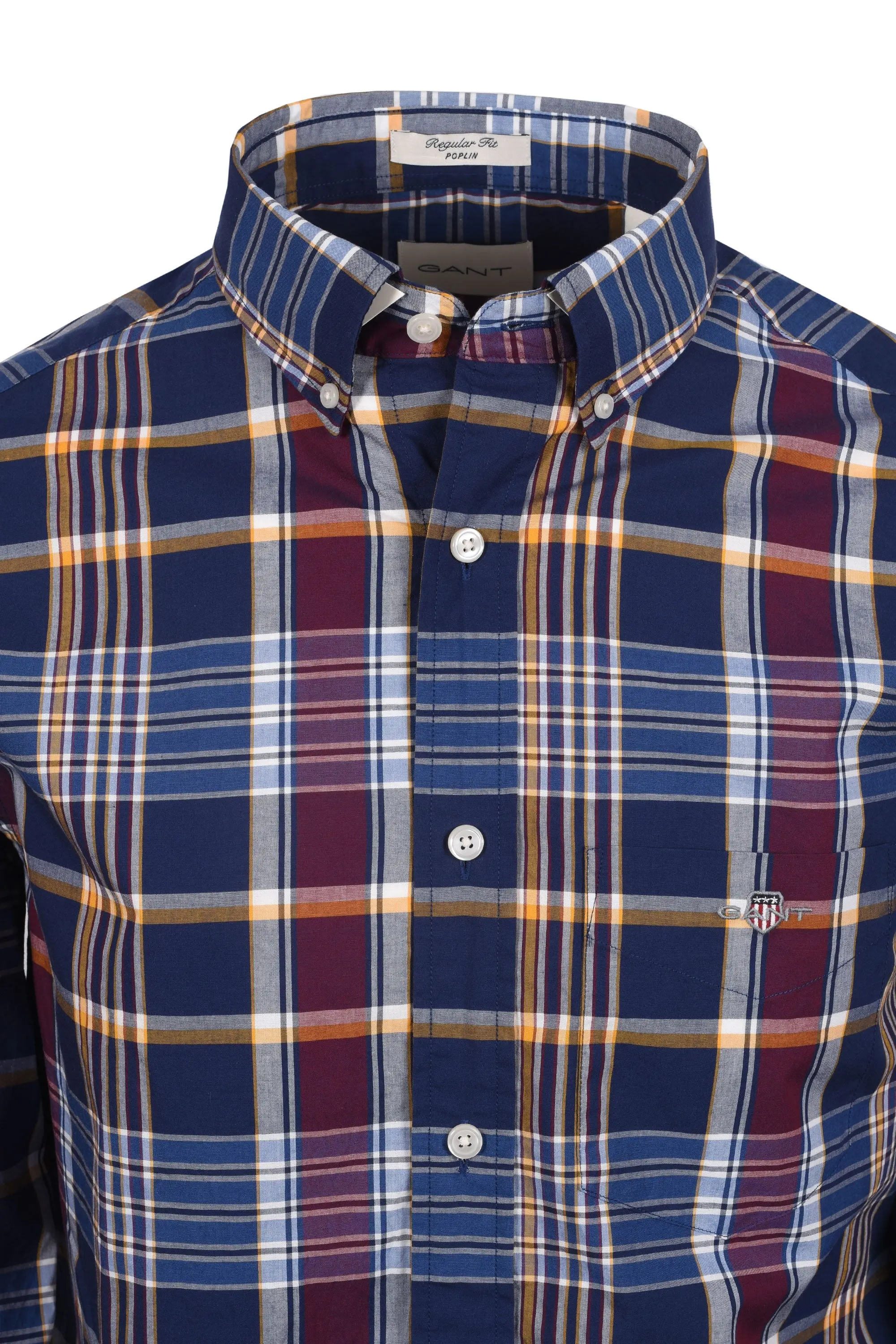 Gant Reg Poplin Check Shirt Persian Blue - Image 2
