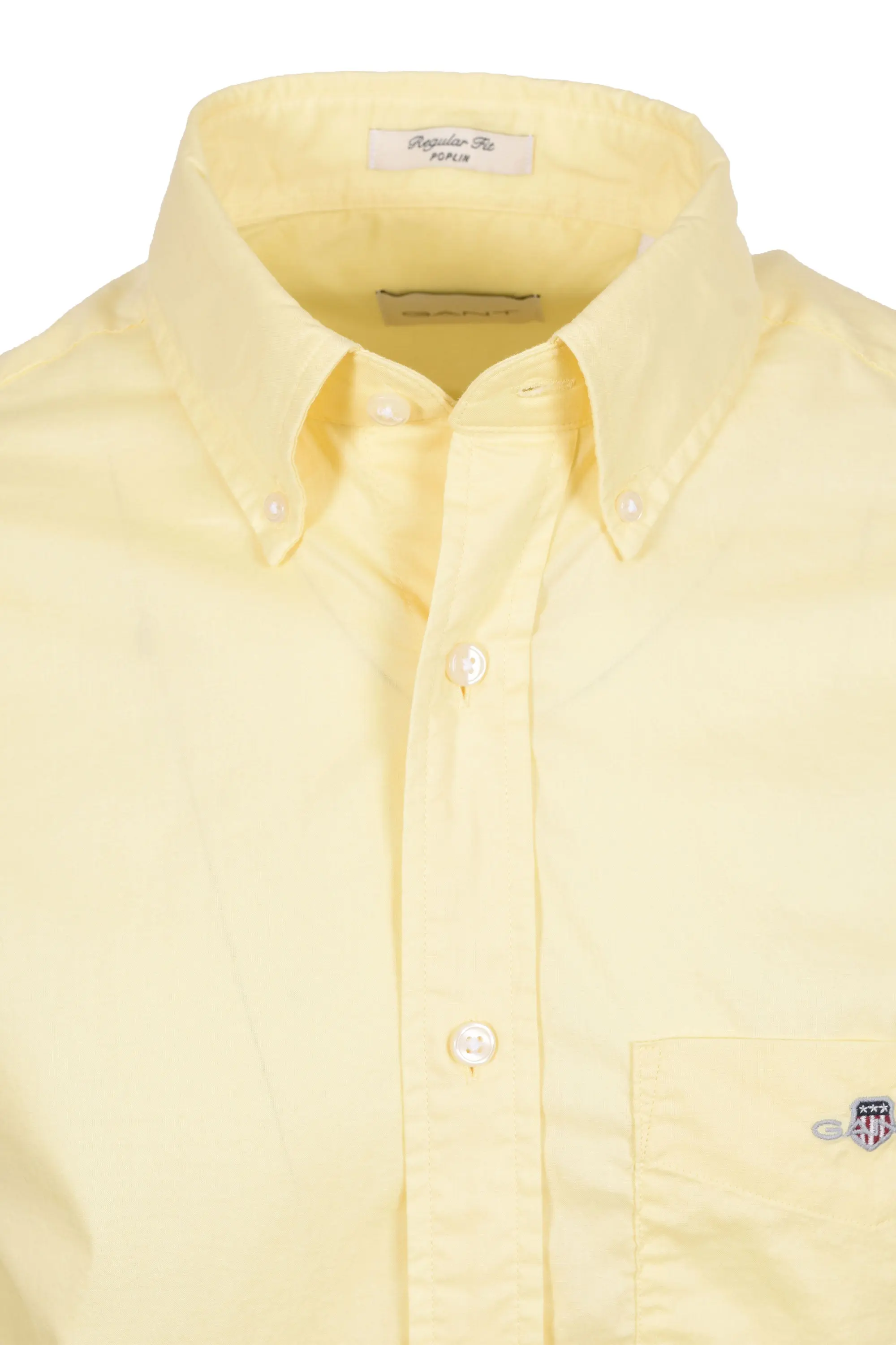 GANT REG POPLIN SHORT SLEEVE SHIRT VANILLA YELLOW - Image 2