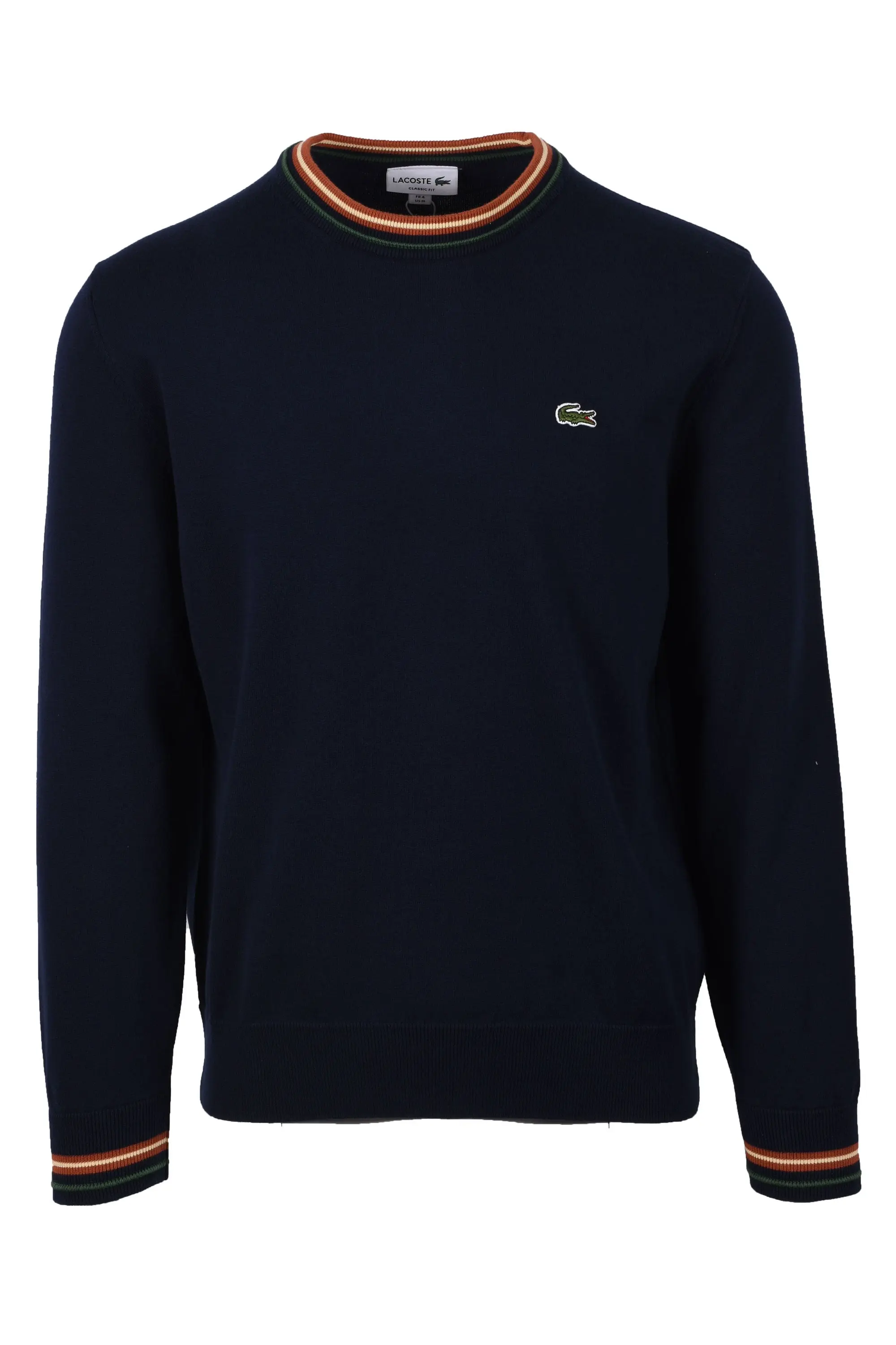 Lacoste Tipped Crew Neck Knitwear Navy Blue
