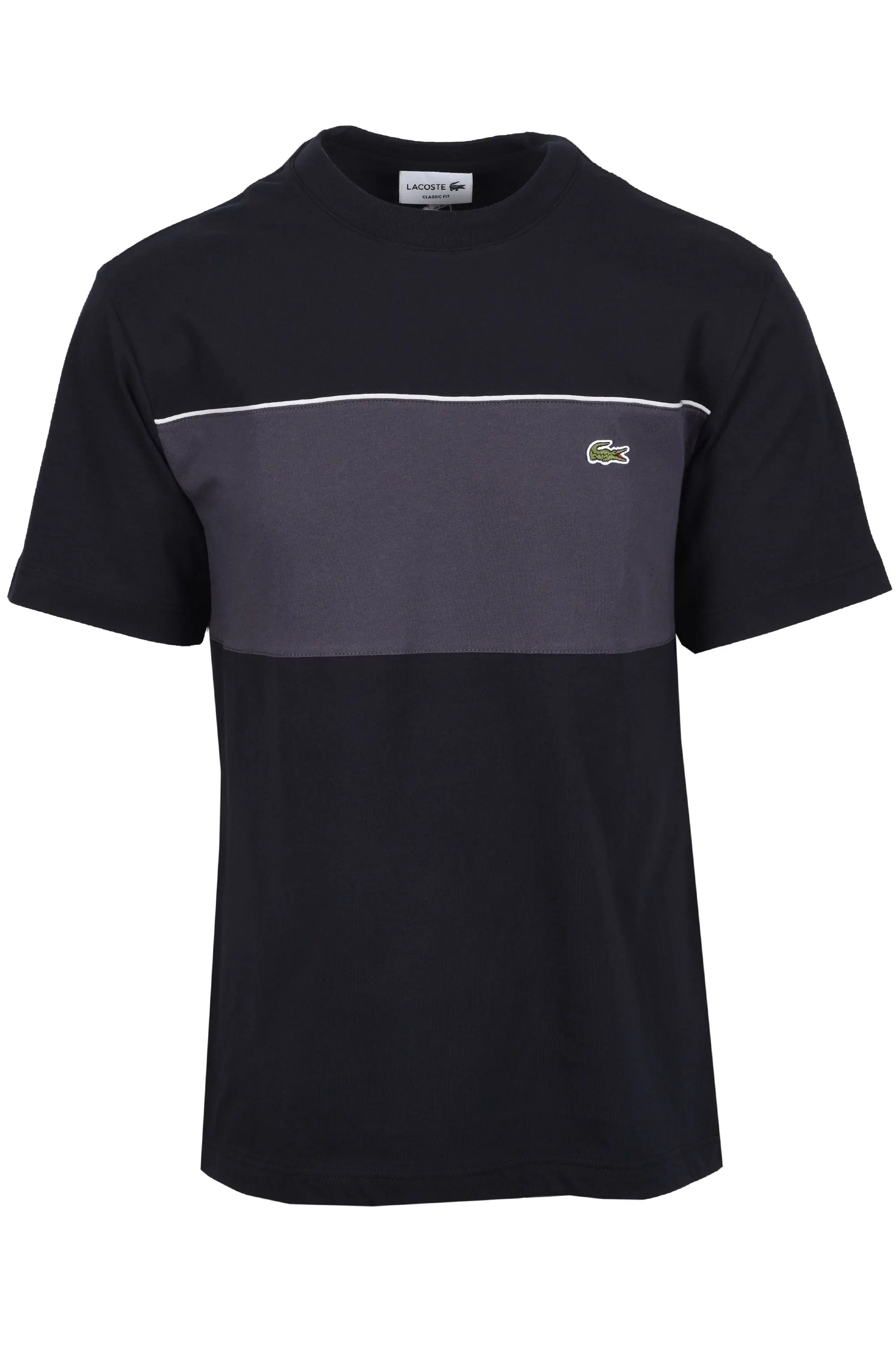 LACOSTE CREW NECK T-SHIRT NAVY/GREY