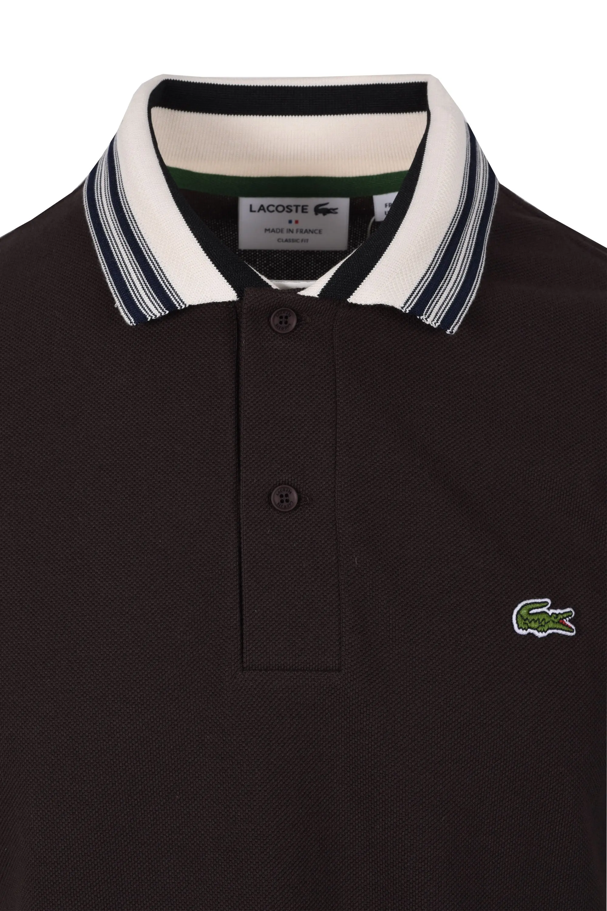 Lacoste Made in France Classic Fit Polo Brown - Image 2