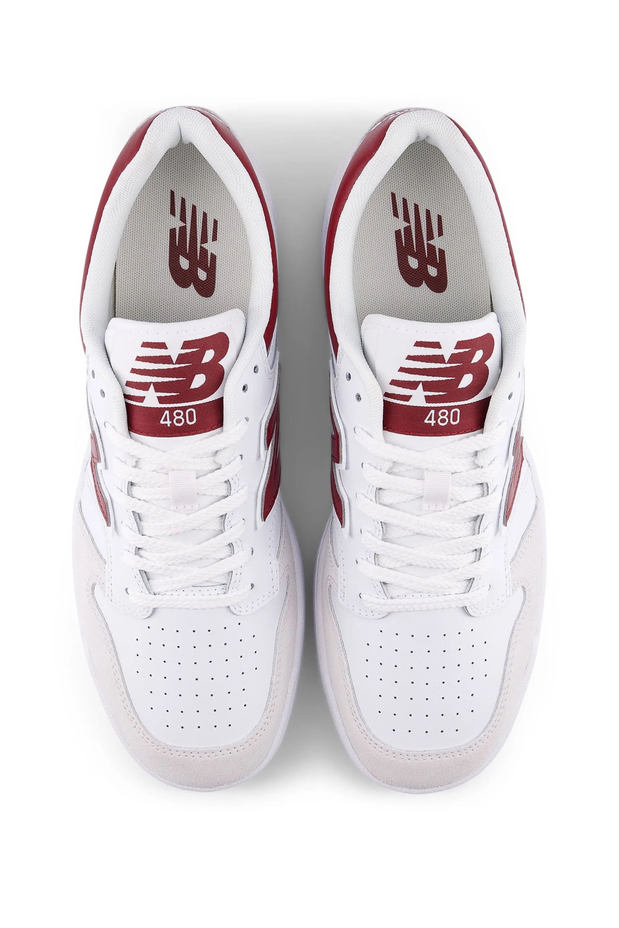 New Balance 480 Trainer White/Burgundy - Image 3