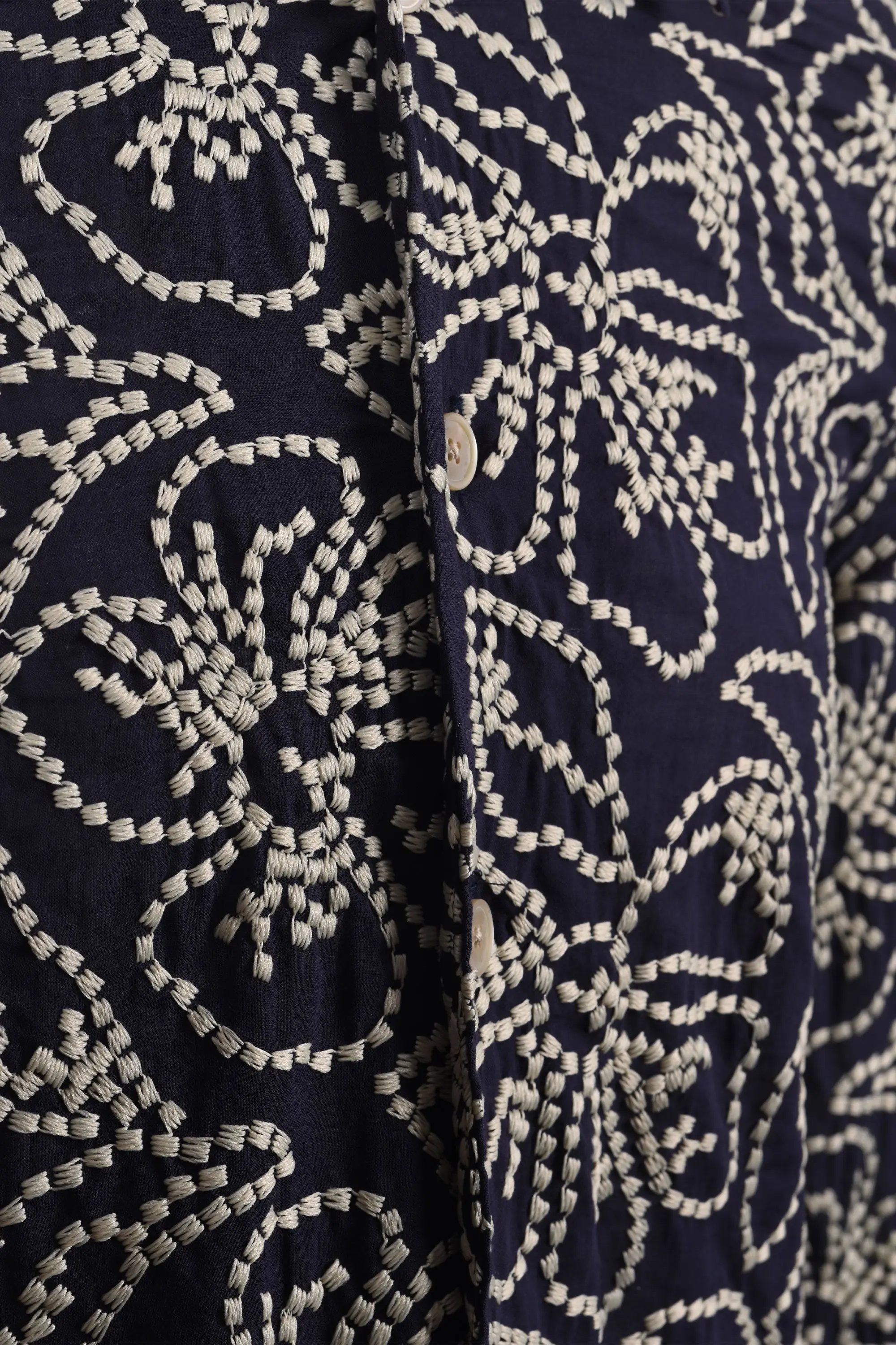 PAUL SMITH LS REG FIT FLORAL SHIRT NAVY - Image 3