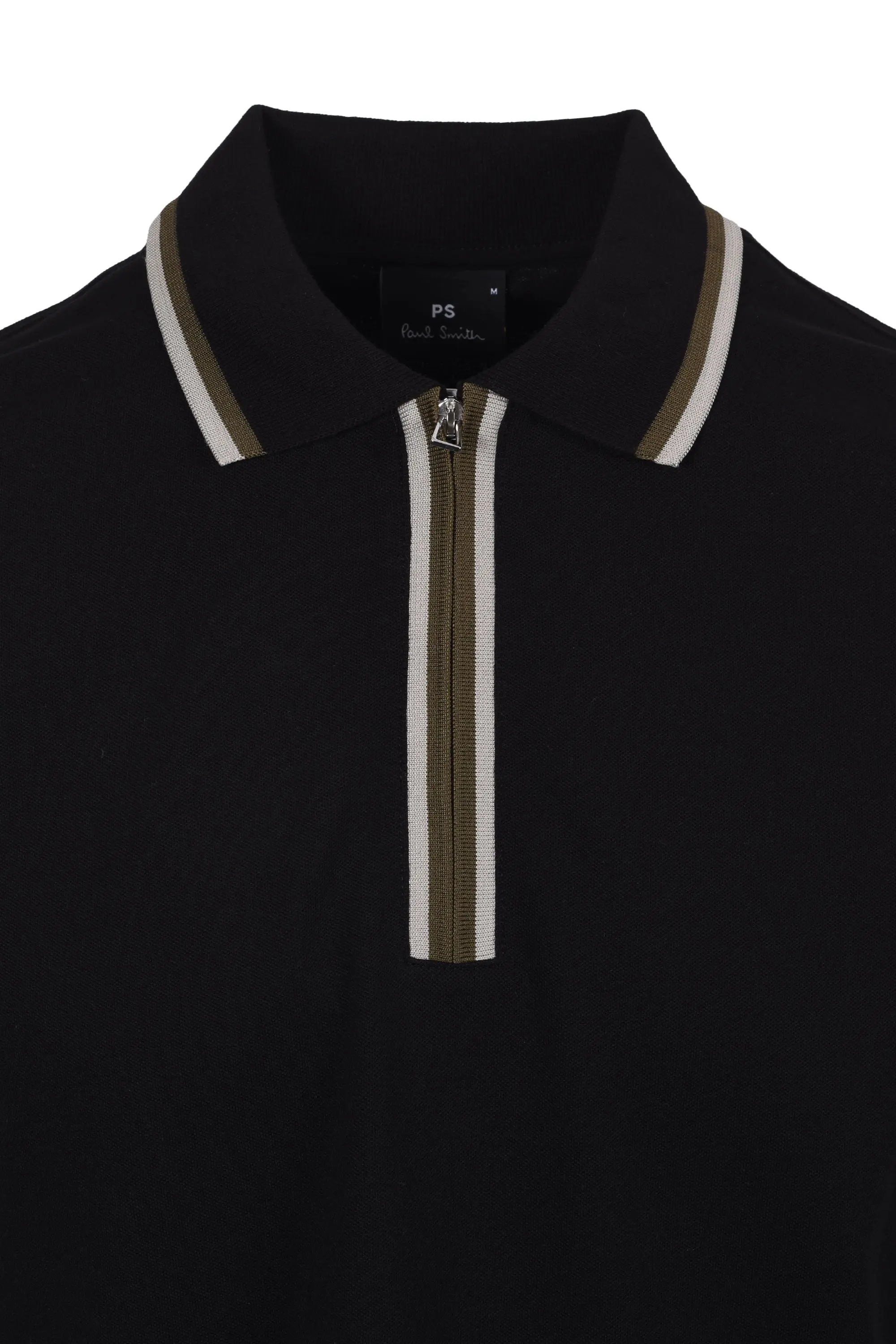 PAUL SMITH REG FIT ZIP POLO SHIRT BLACK - Image 2
